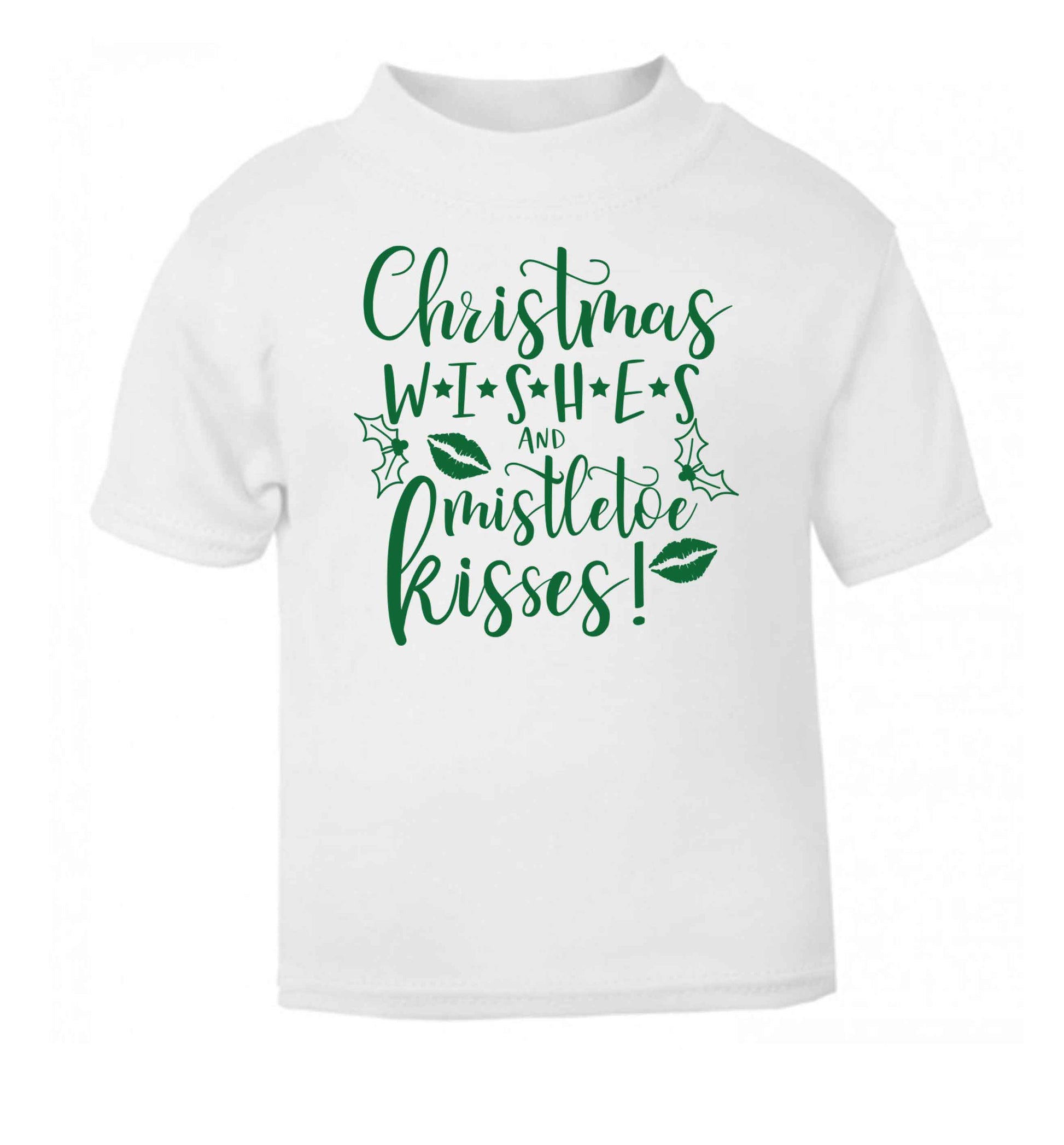 Christmas wishes and mistletoe kisses white Baby Toddler Tshirt 2 Years