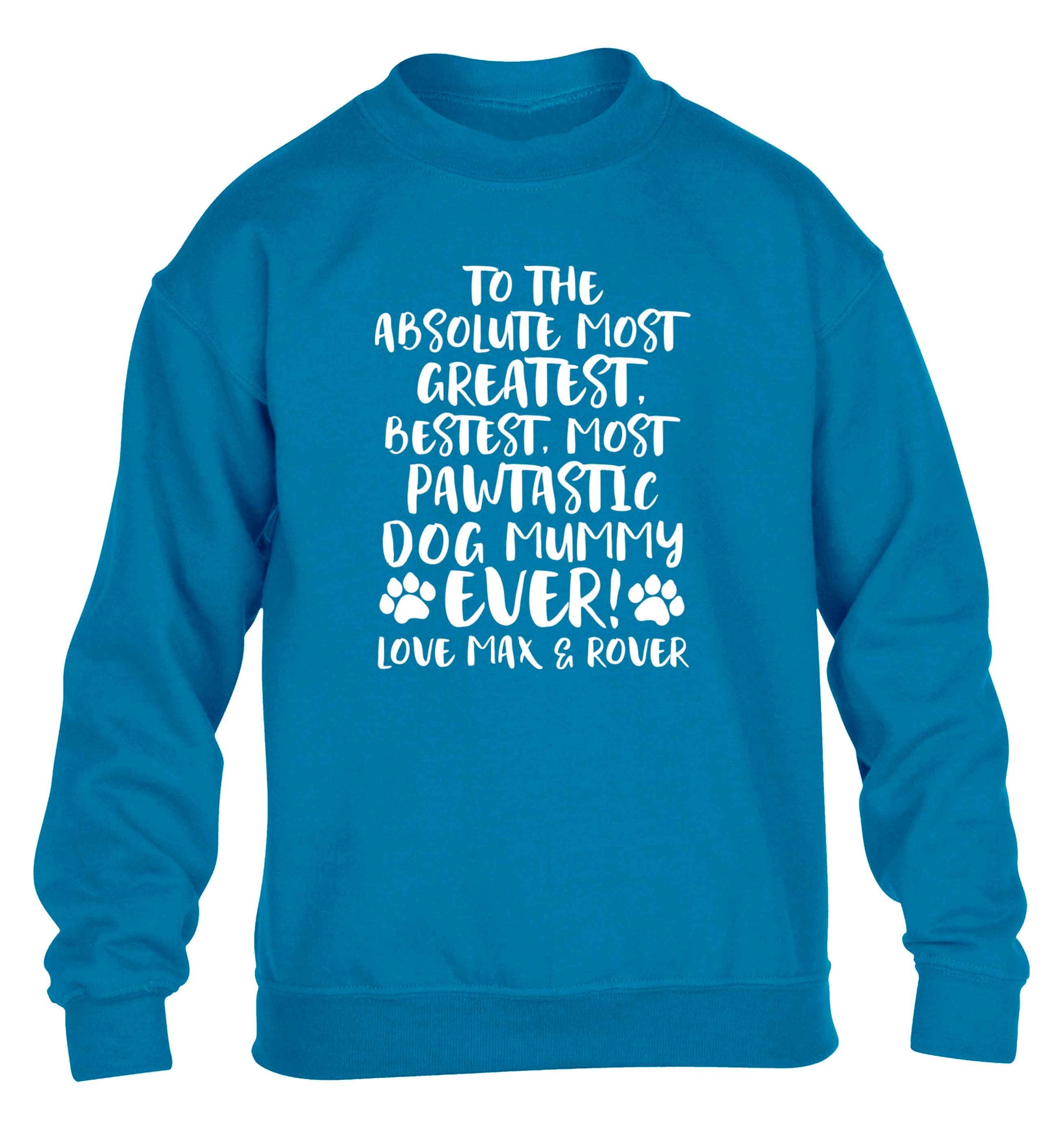 Personalsied to the most pawtastic dog mummy ever children's blue sweater 12-13 Years