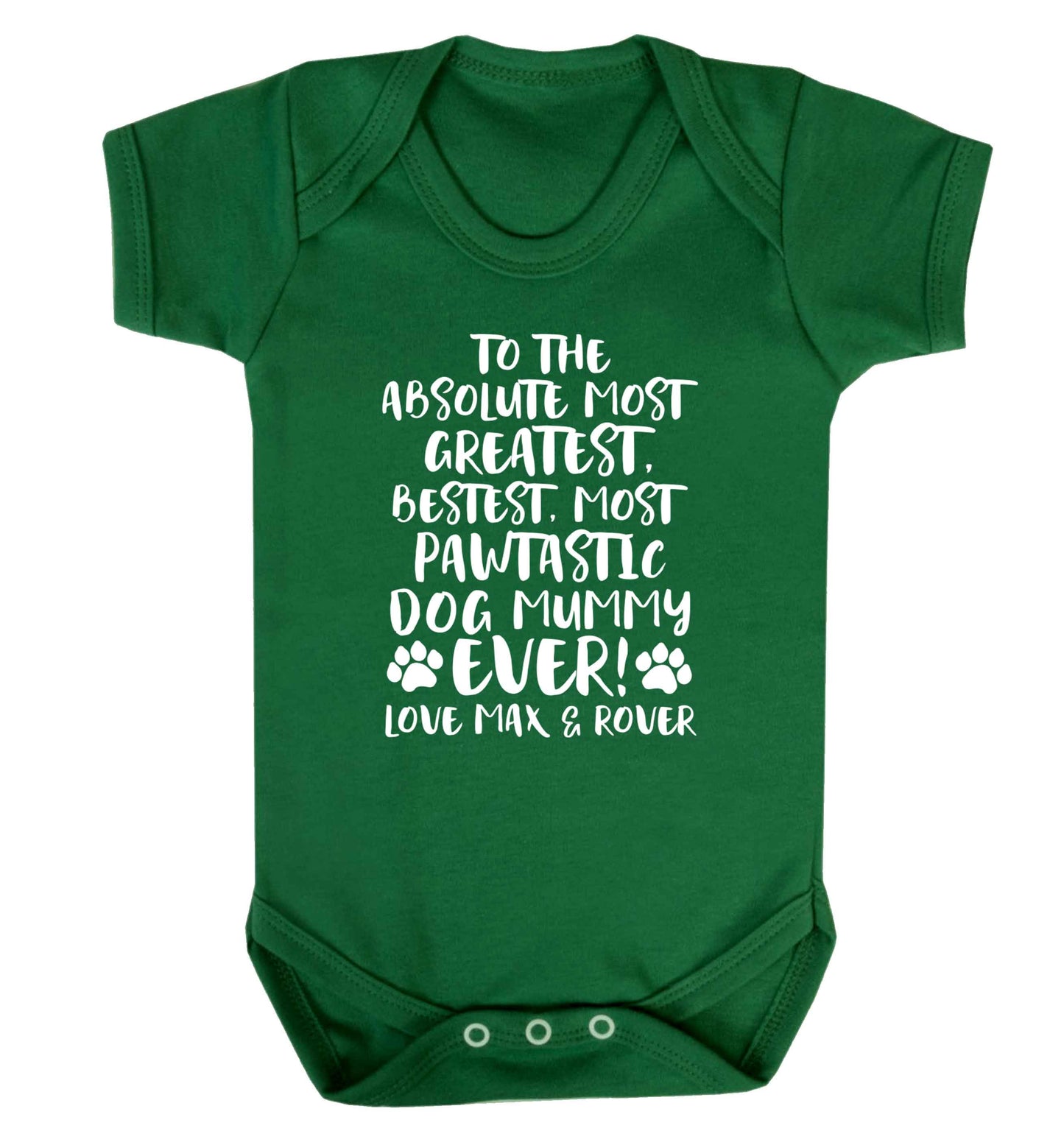 Personalsied to the most pawtastic dog mummy ever Baby Vest green 18-24 months
