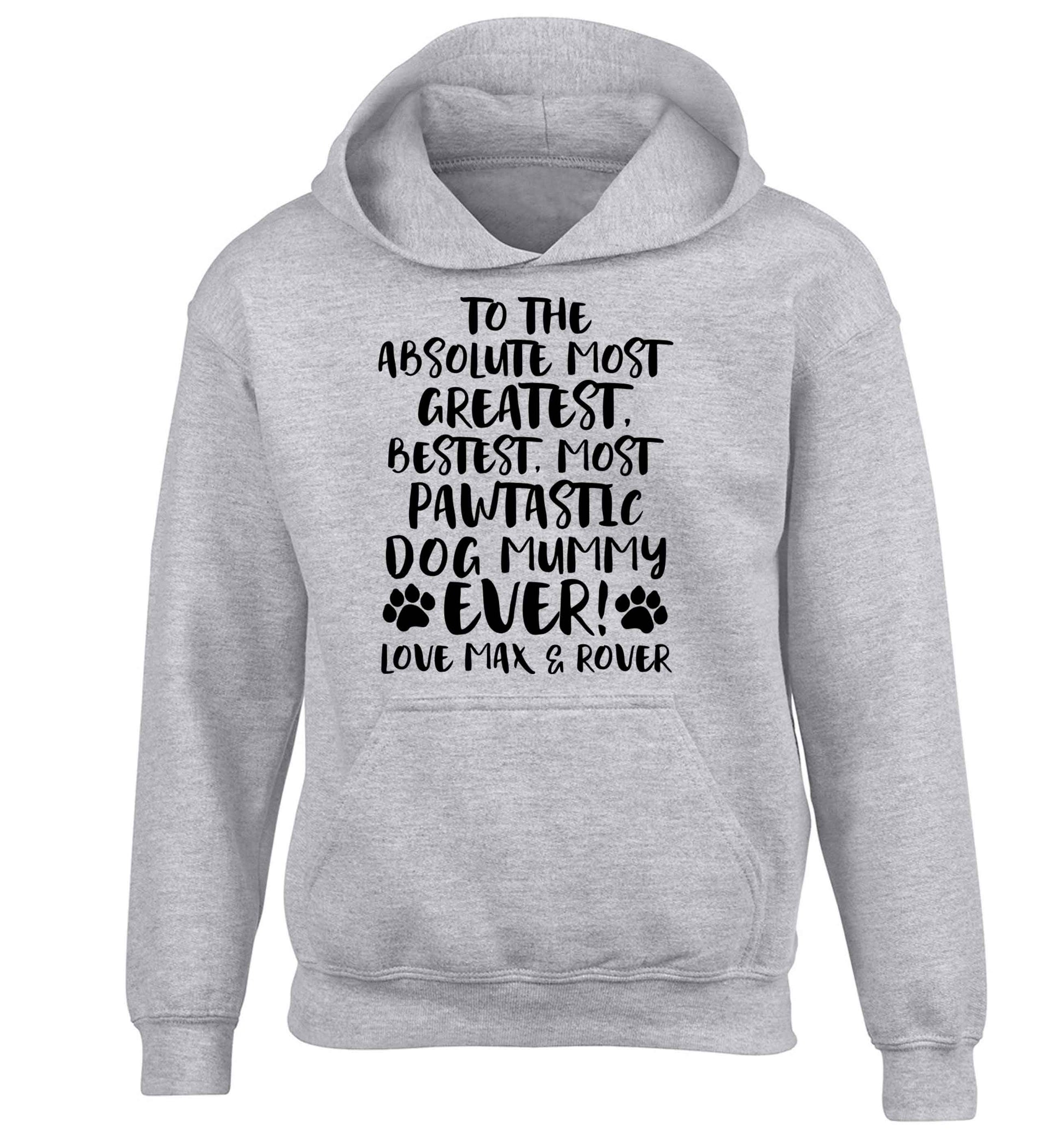 Personalsied to the most pawtastic dog mummy ever children's grey hoodie 12-13 Years