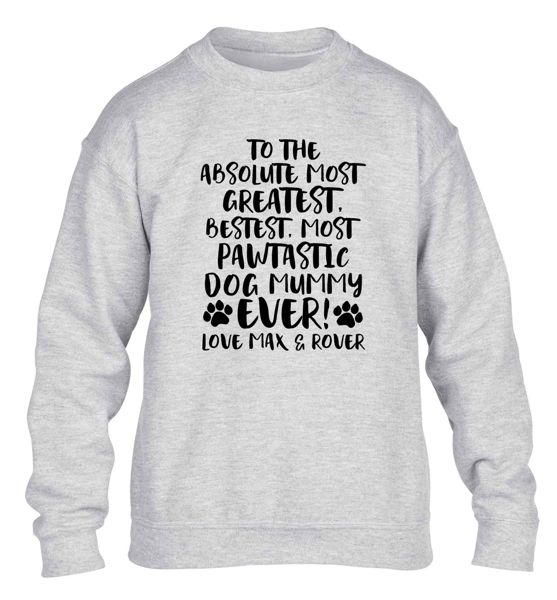 Personalsied to the most pawtastic dog mummy ever children's grey sweater 12-13 Years
