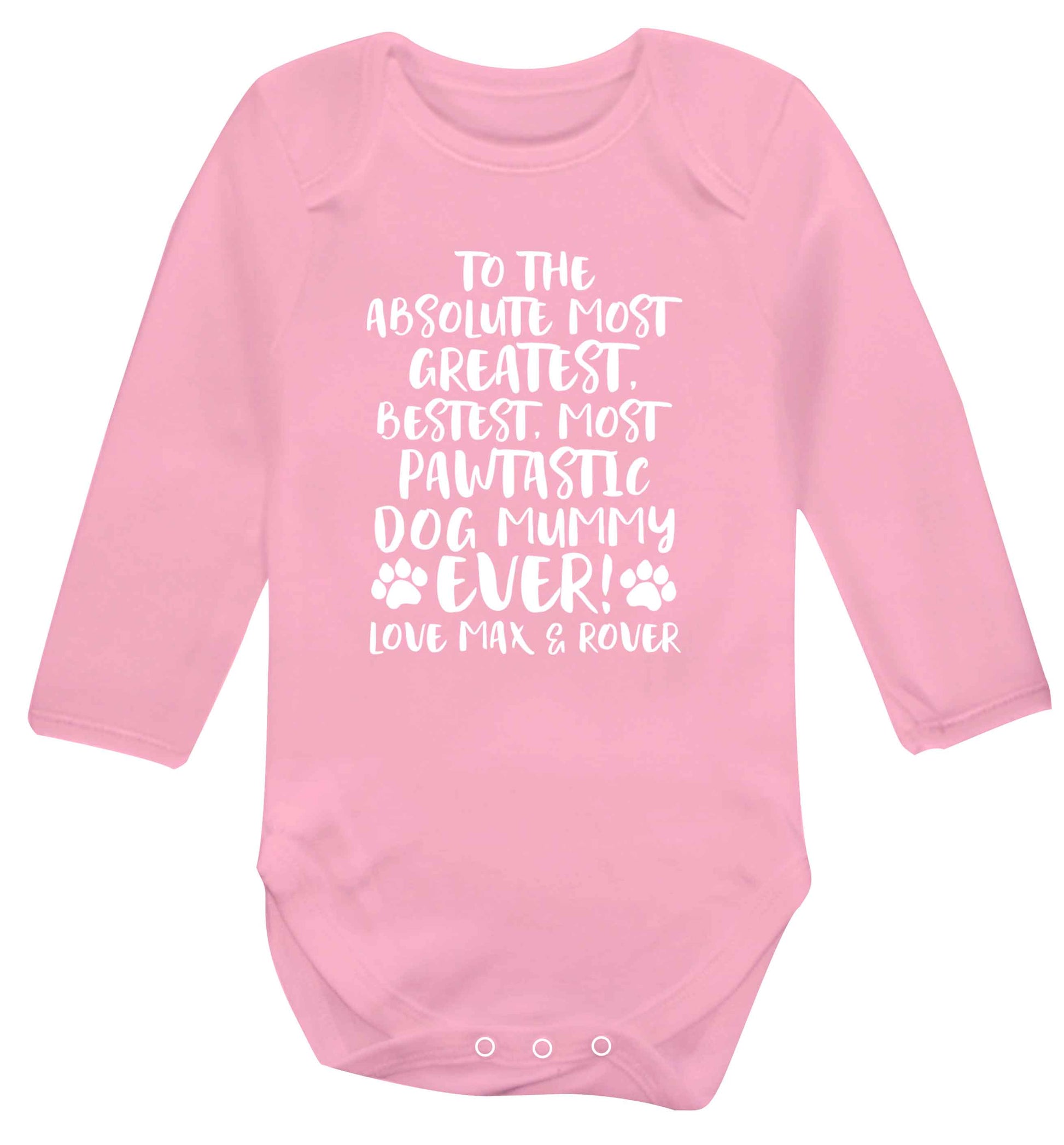 Personalsied to the most pawtastic dog mummy ever Baby Vest long sleeved pale pink 6-12 months