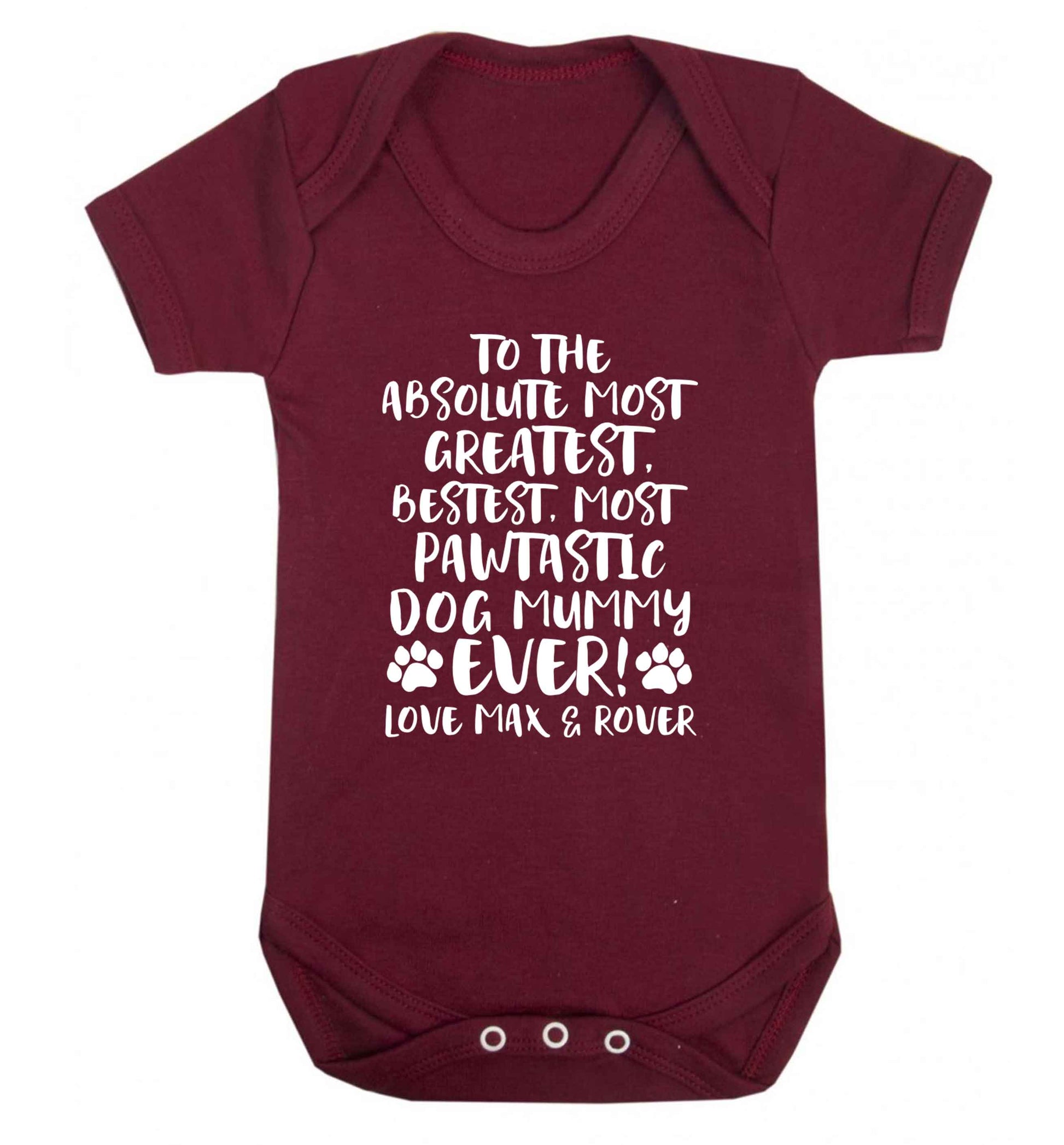 Personalsied to the most pawtastic dog mummy ever Baby Vest maroon 18-24 months