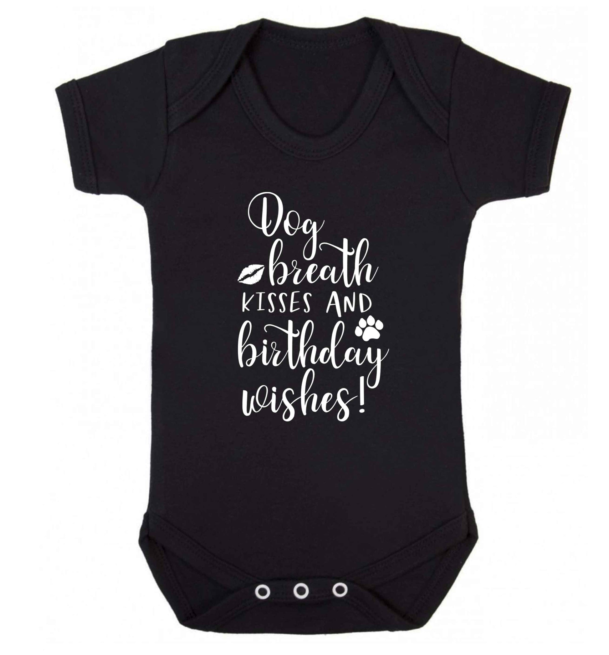 Dog breath kisses and christmas wishes Baby Vest black 18-24 months