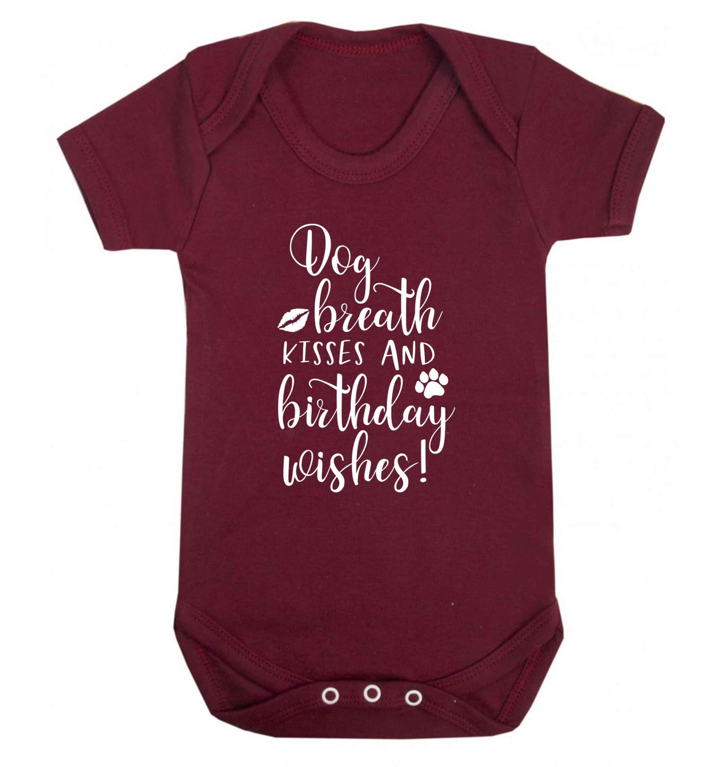 Dog breath kisses and christmas wishes Baby Vest maroon 18-24 months