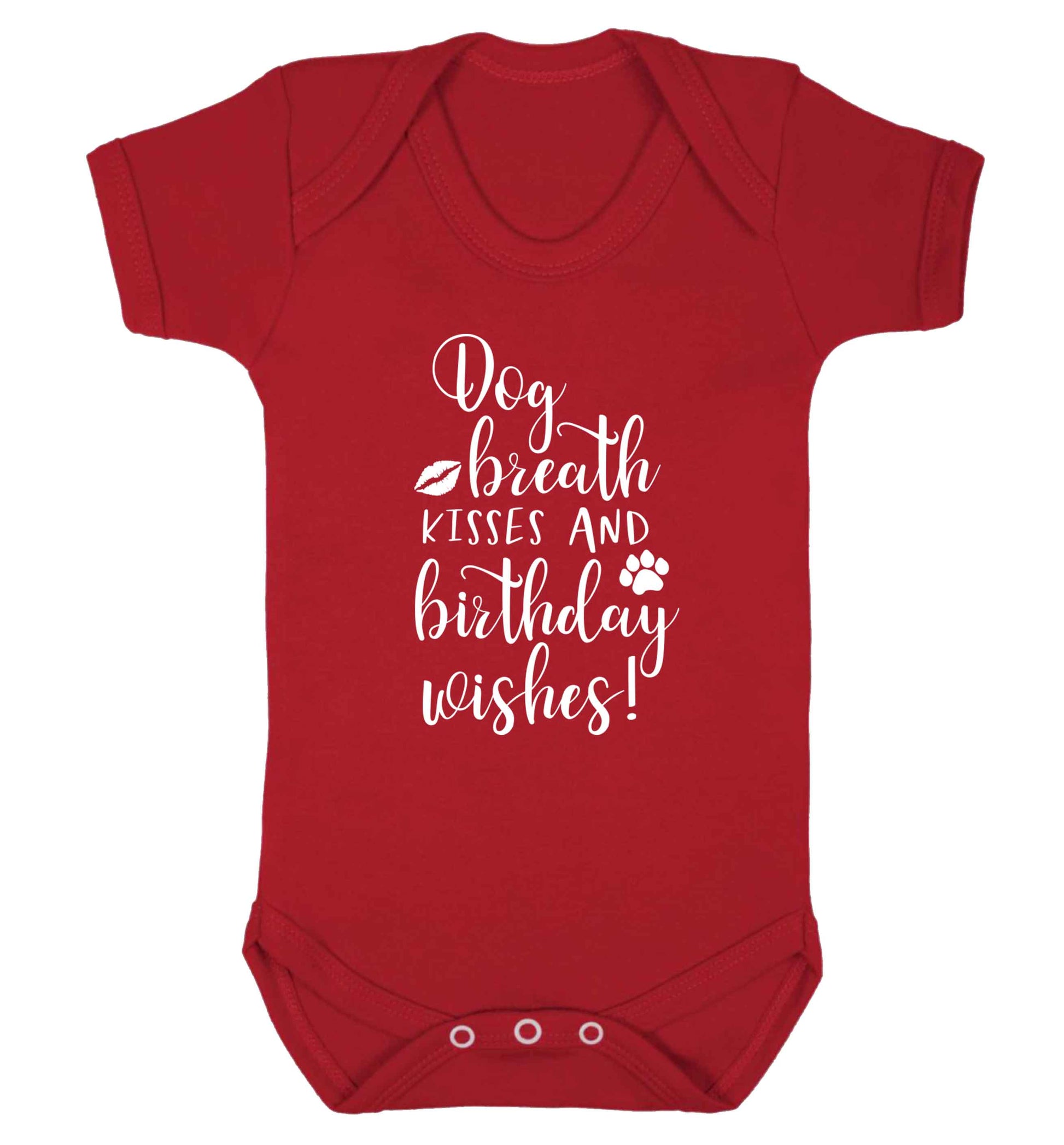 Dog breath kisses and christmas wishes Baby Vest red 18-24 months