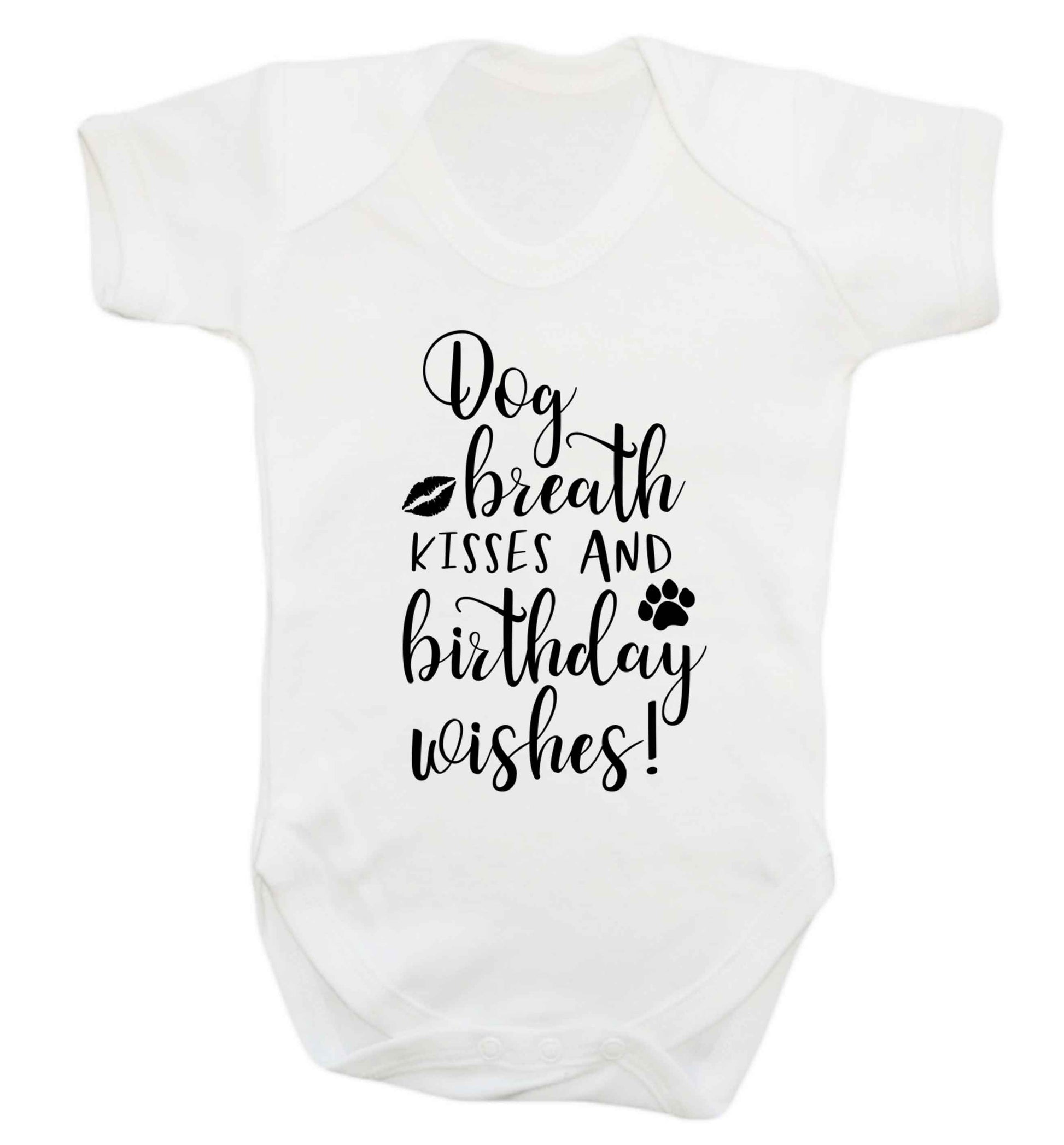 Dog breath kisses and christmas wishes Baby Vest white 18-24 months
