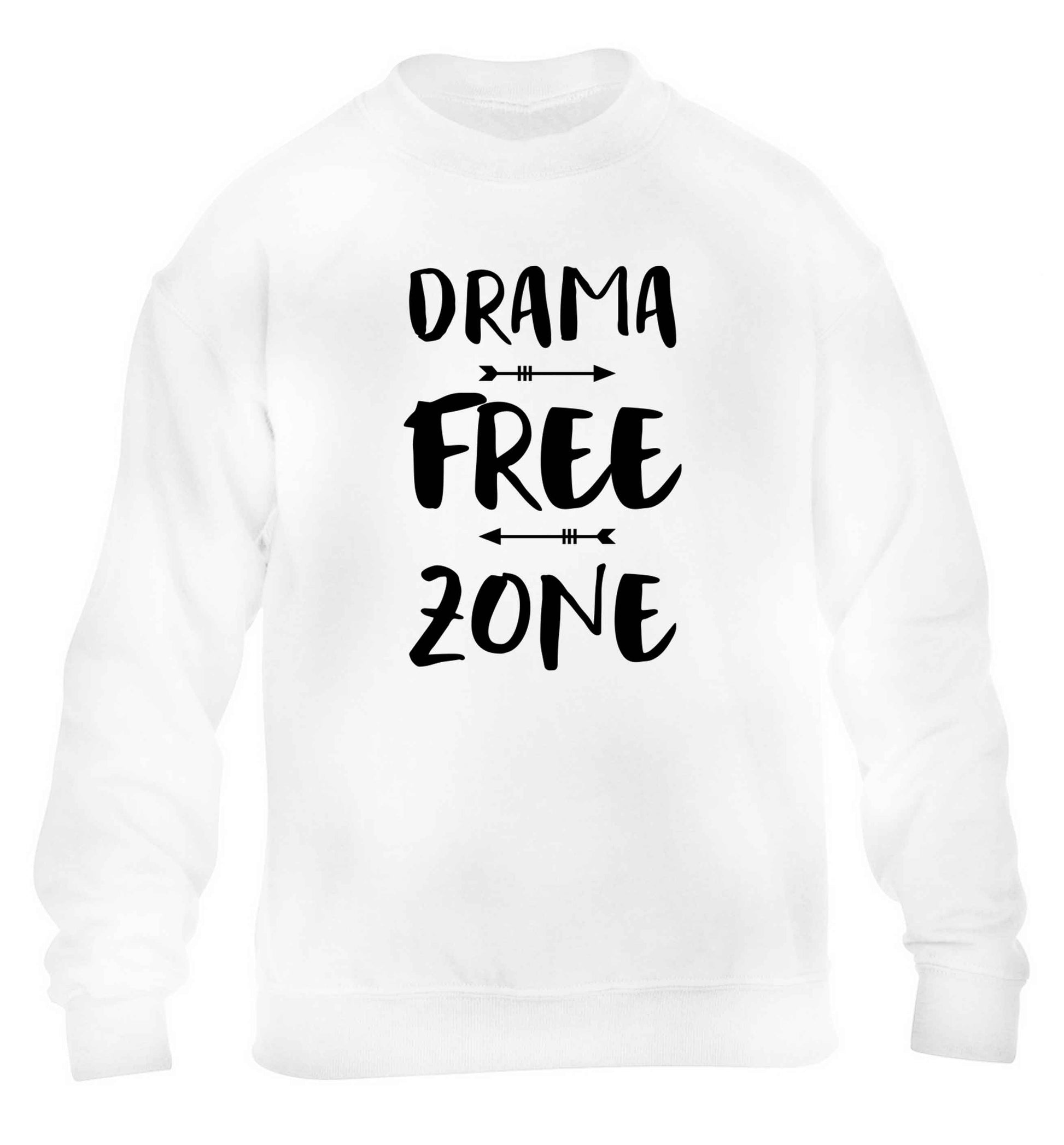 Drama free zone children's white sweater 12-13 Years