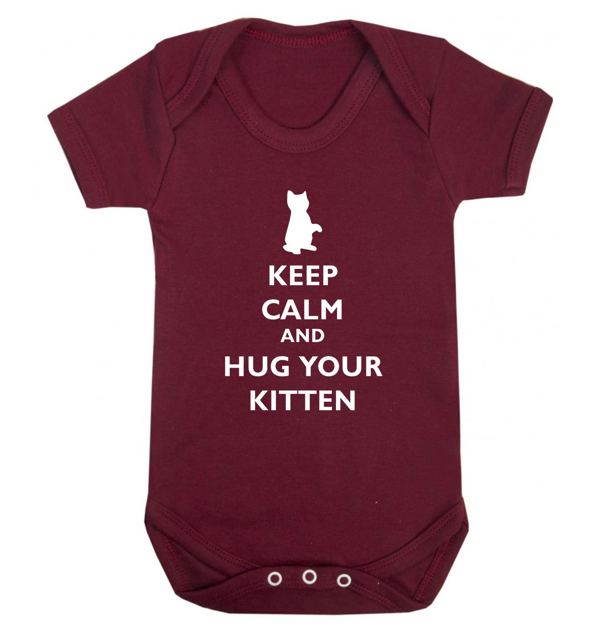 Keep calm and hug your kitten Baby Vest maroon 18-24 months
