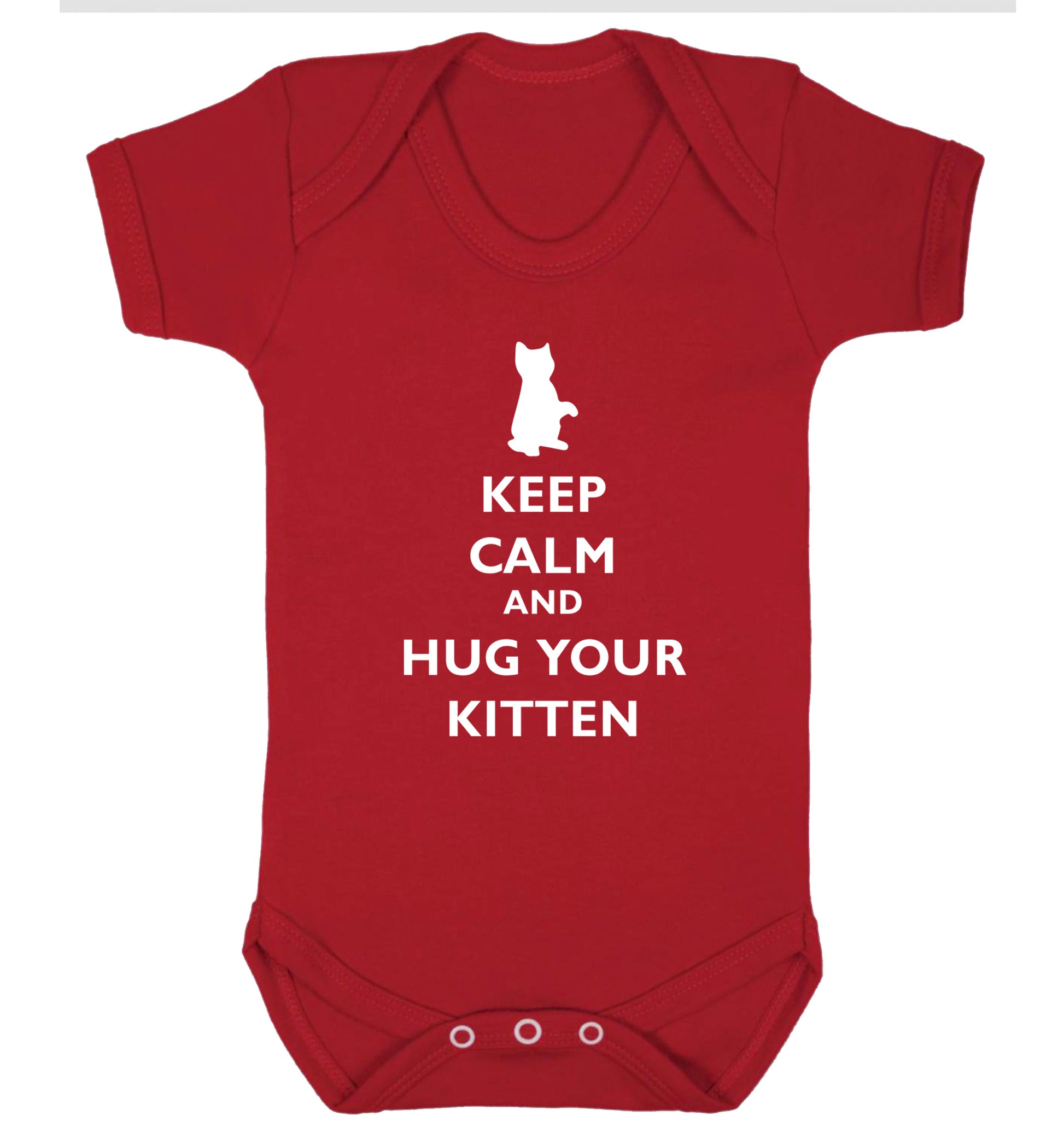 Keep calm and hug your kitten Baby Vest red 18-24 months