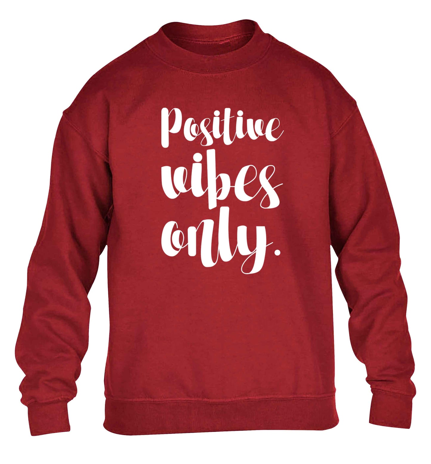 Positive vibes only children's grey sweater 12-13 Years