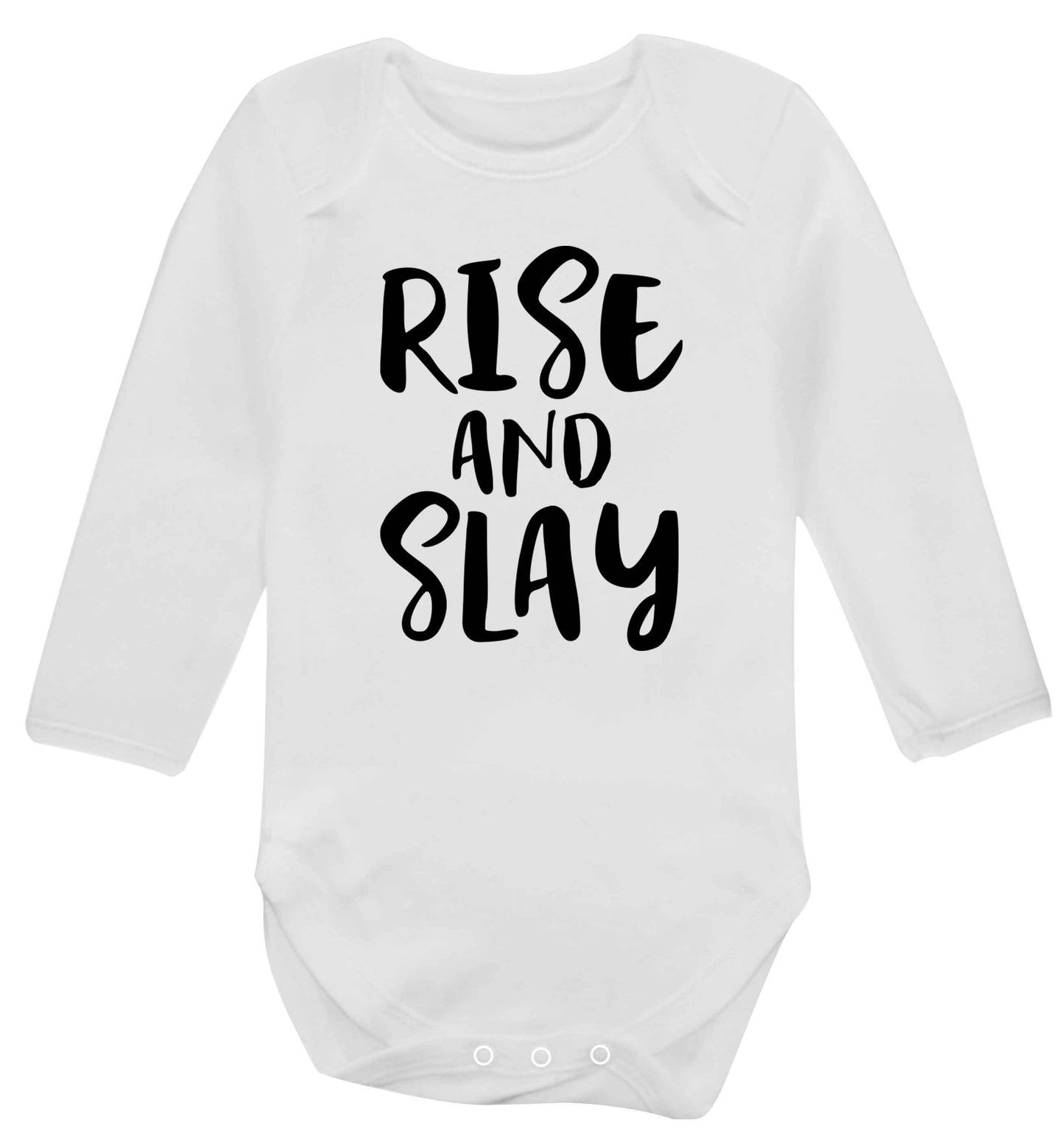 Rise and slay Baby Vest long sleeved white 6-12 months