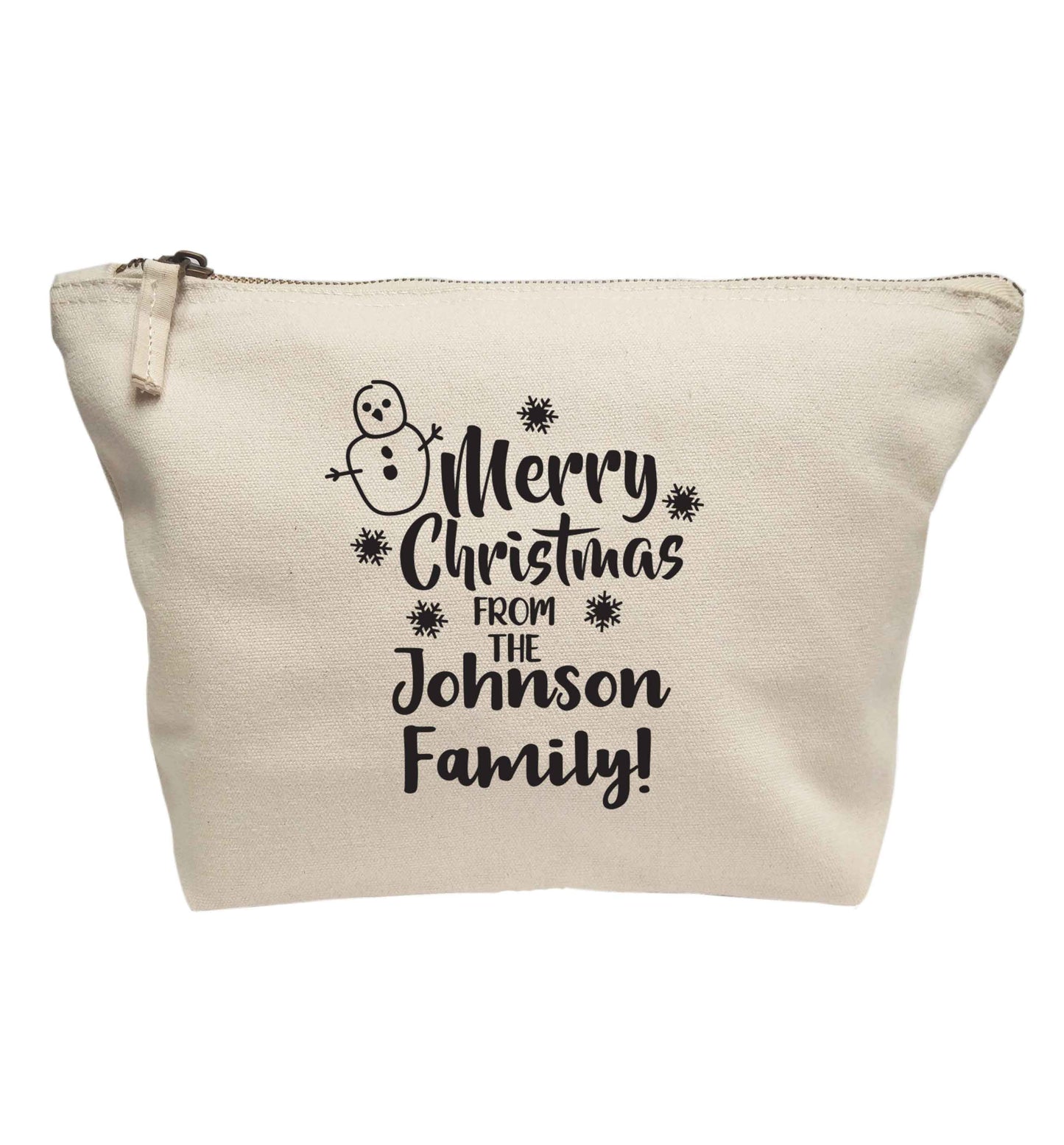 Personalised Merry Christmas from the family | makeup / wash bag
