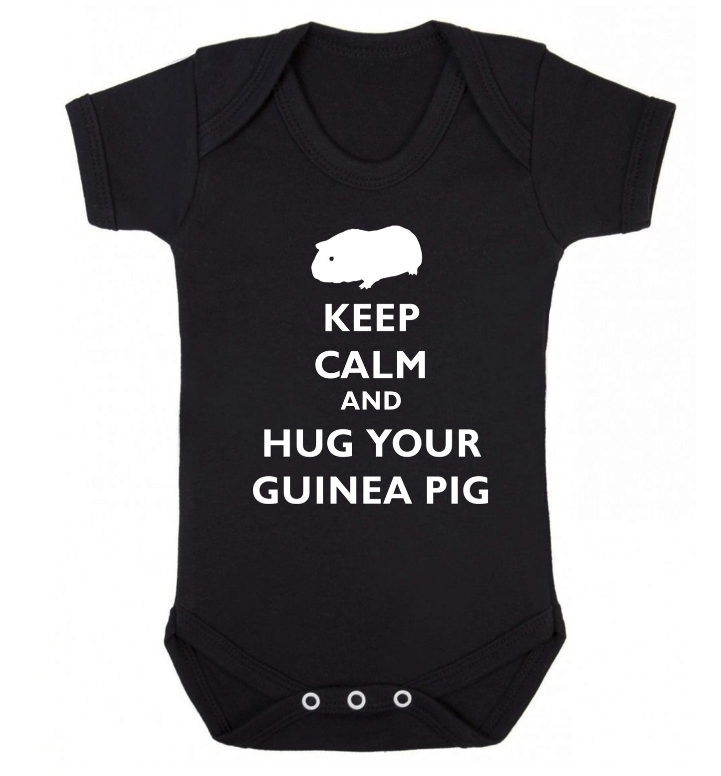 Keep calm and hug your guineapig Baby Vest black 18-24 months