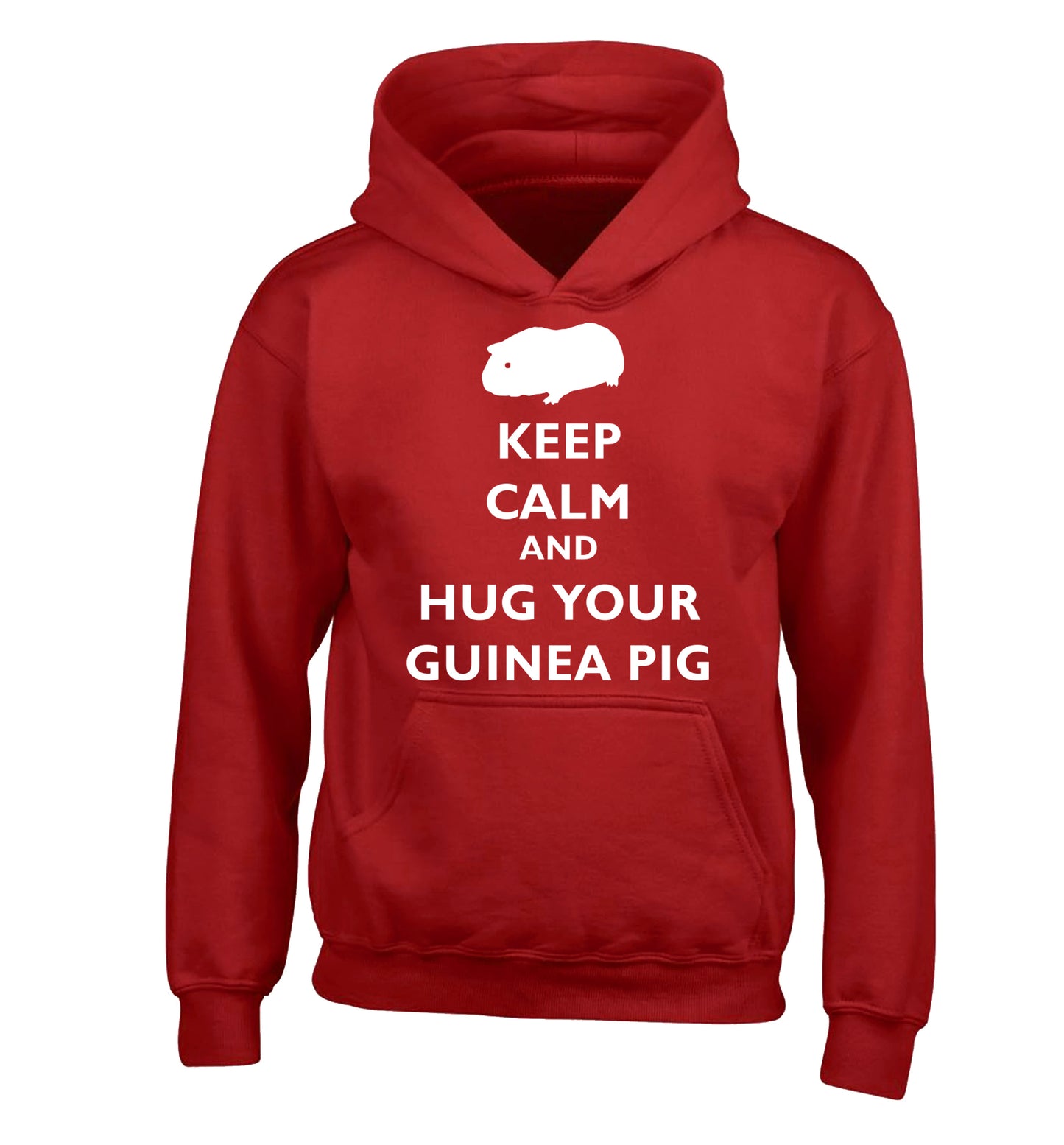 Keep calm and hug your guineapig children's red hoodie 12-13 Years