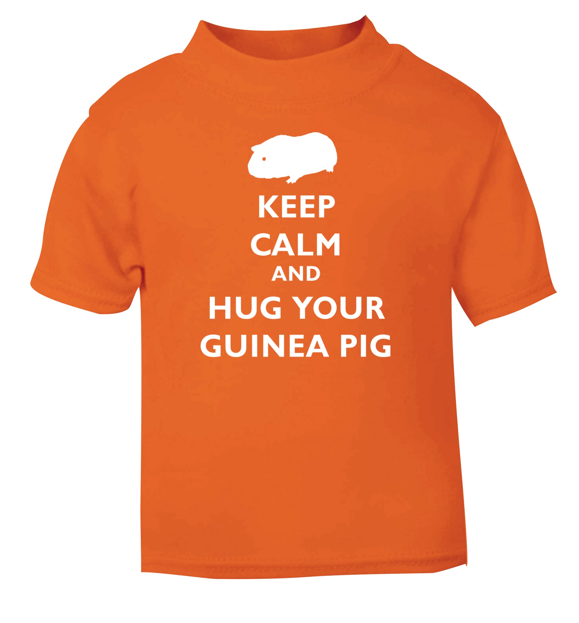 Keep calm and hug your guineapig orange Baby Toddler Tshirt 2 Years