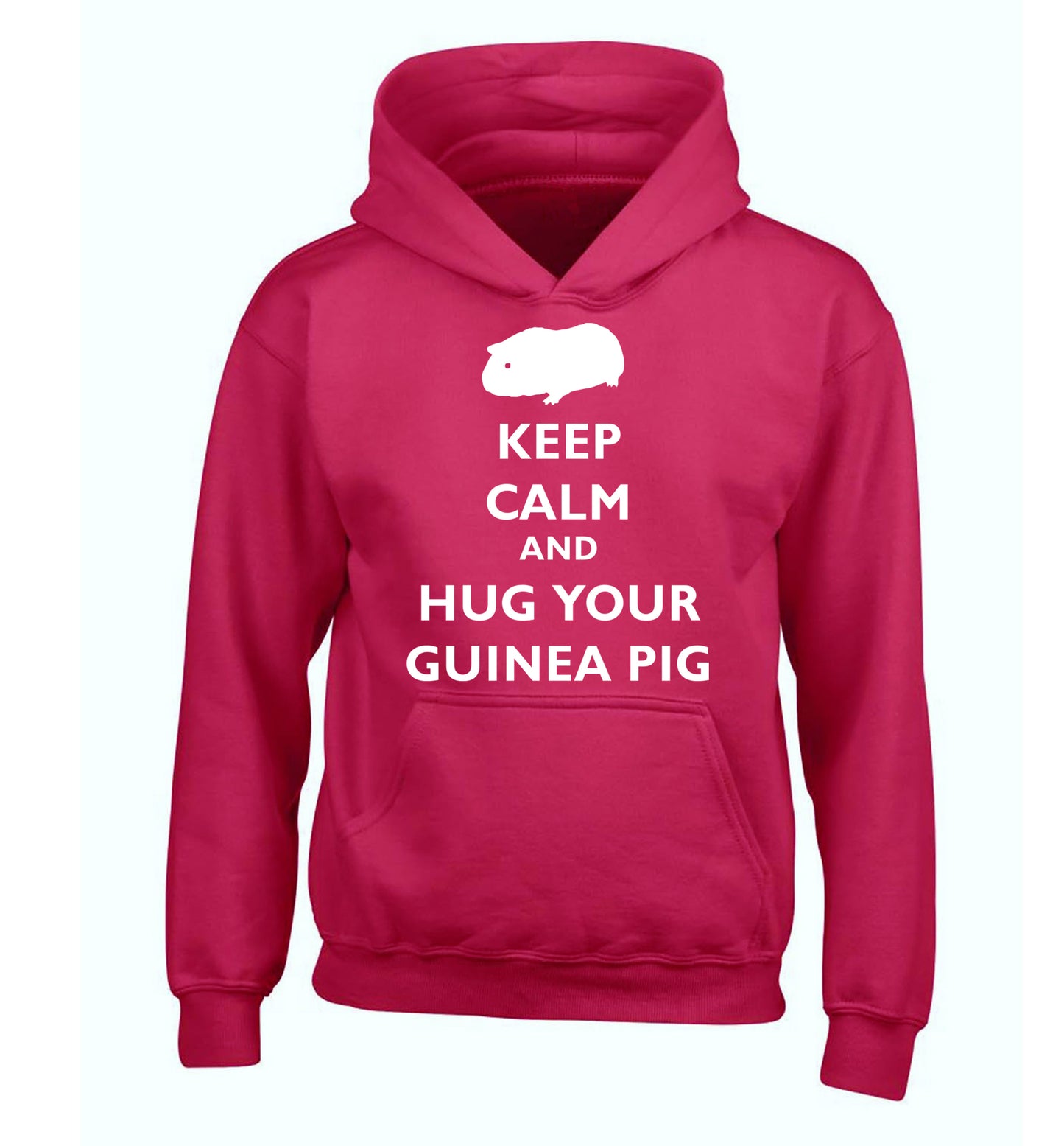 Keep calm and hug your guineapig children's pink hoodie 12-13 Years