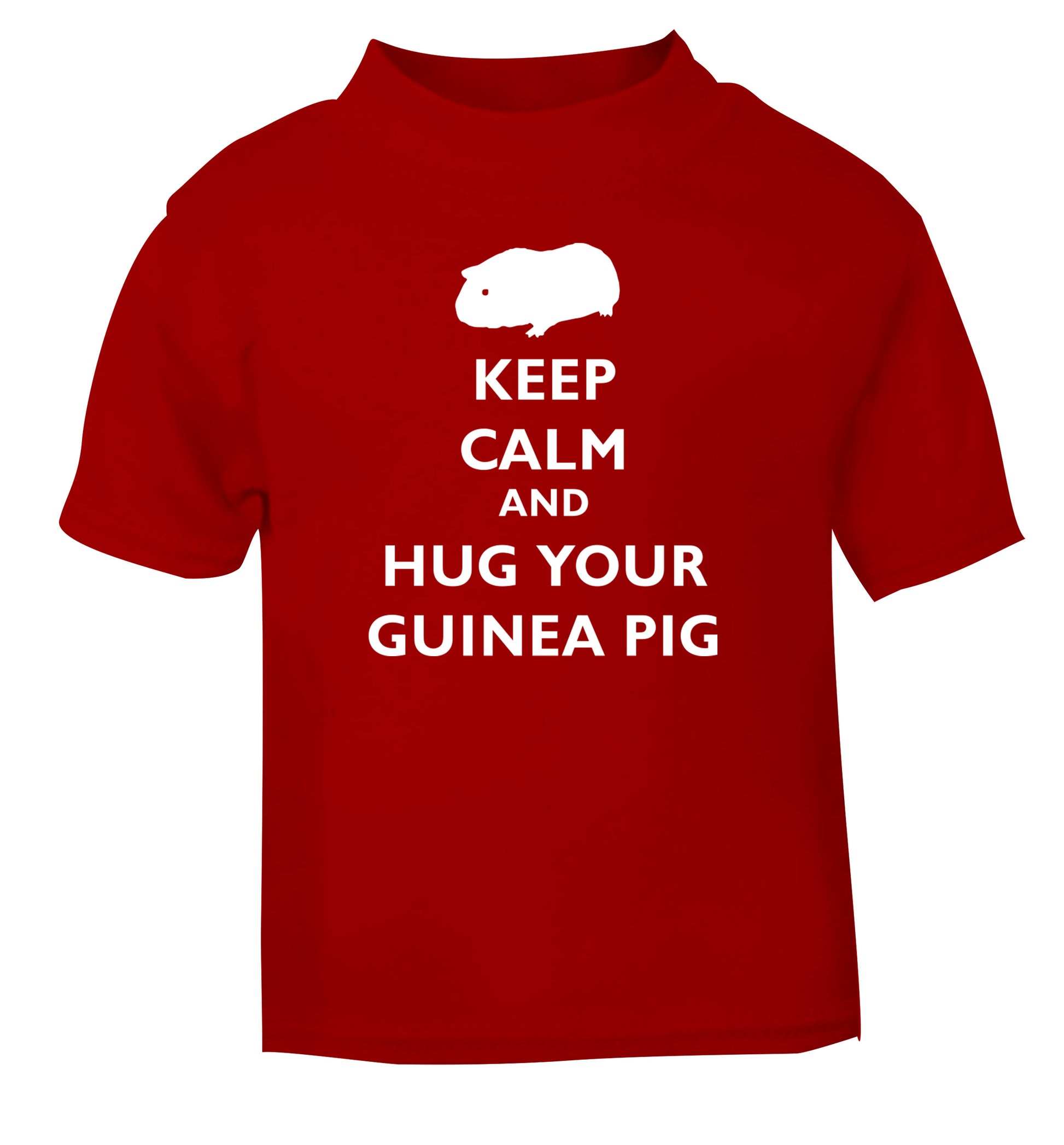 Keep calm and hug your guineapig red Baby Toddler Tshirt 2 Years