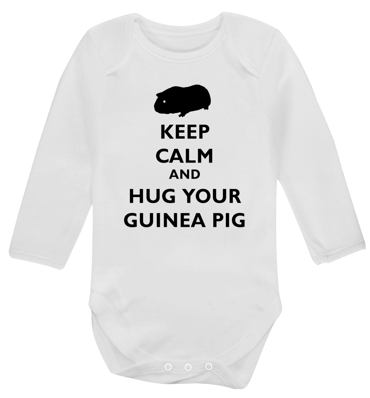Keep calm and hug your guineapig Baby Vest long sleeved white 6-12 months