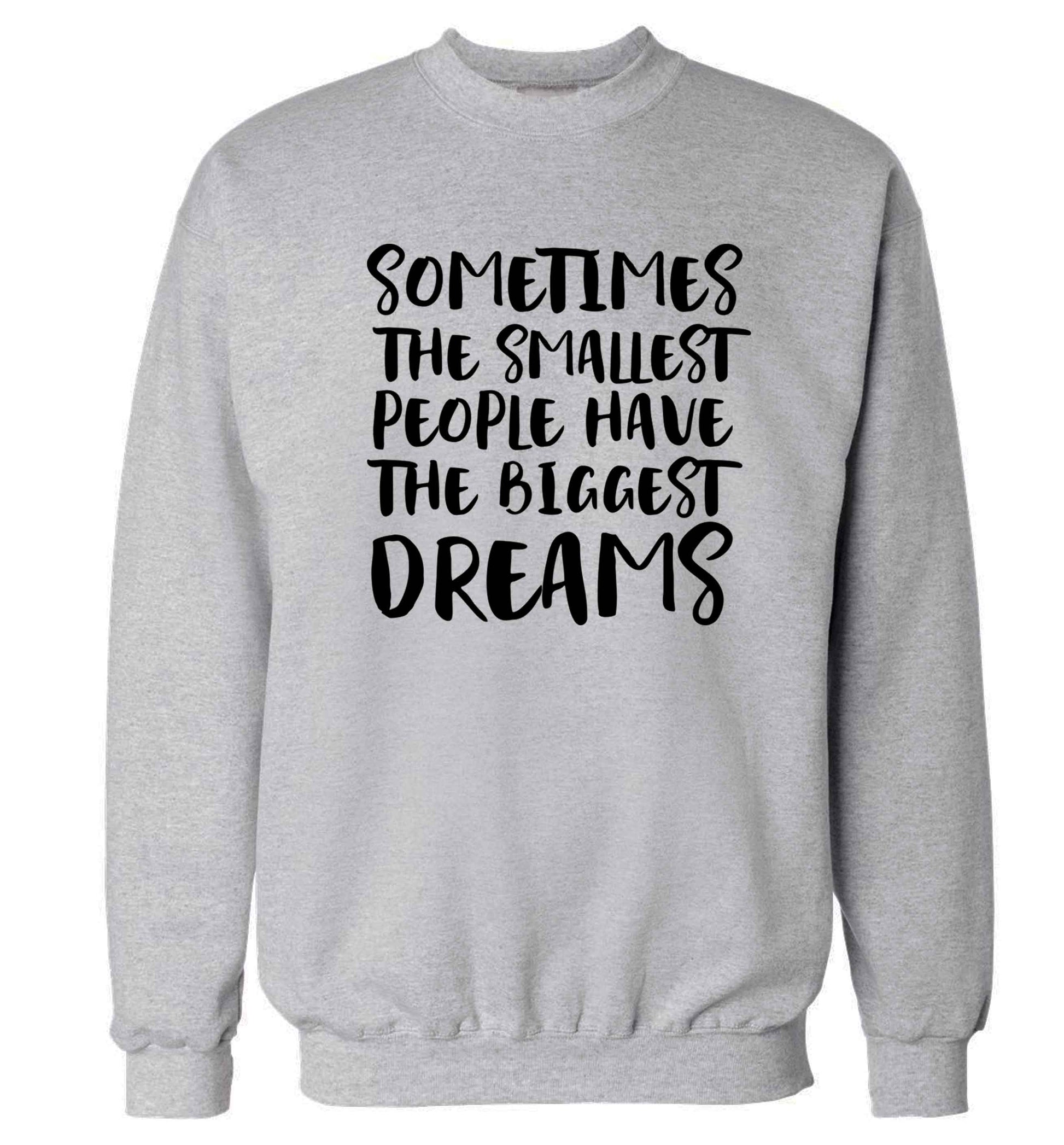 Sometimes the smallest people have the biggest dreams Adult's unisex grey Sweater 2XL