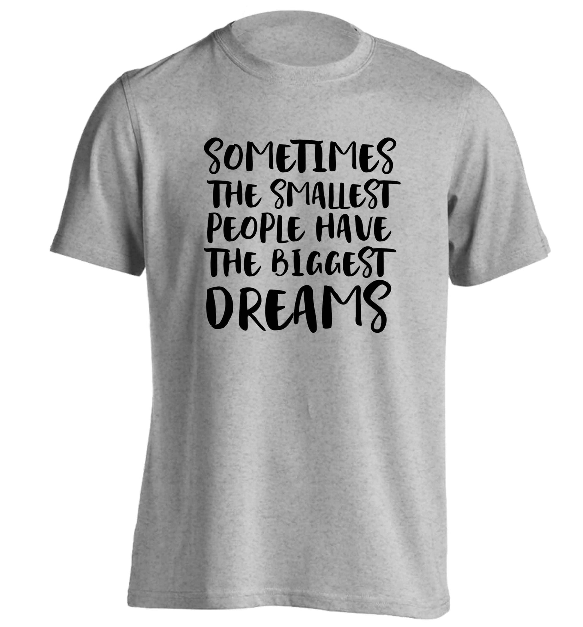 Sometimes the smallest people have the biggest dreams adults unisex grey Tshirt 2XL