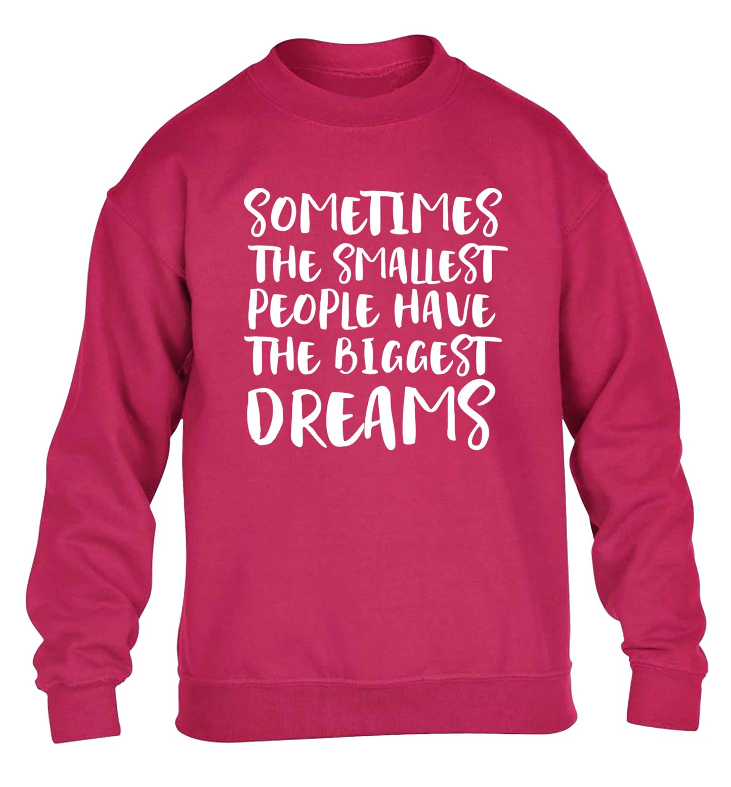 Sometimes the smallest people have the biggest dreams children's pink sweater 12-13 Years