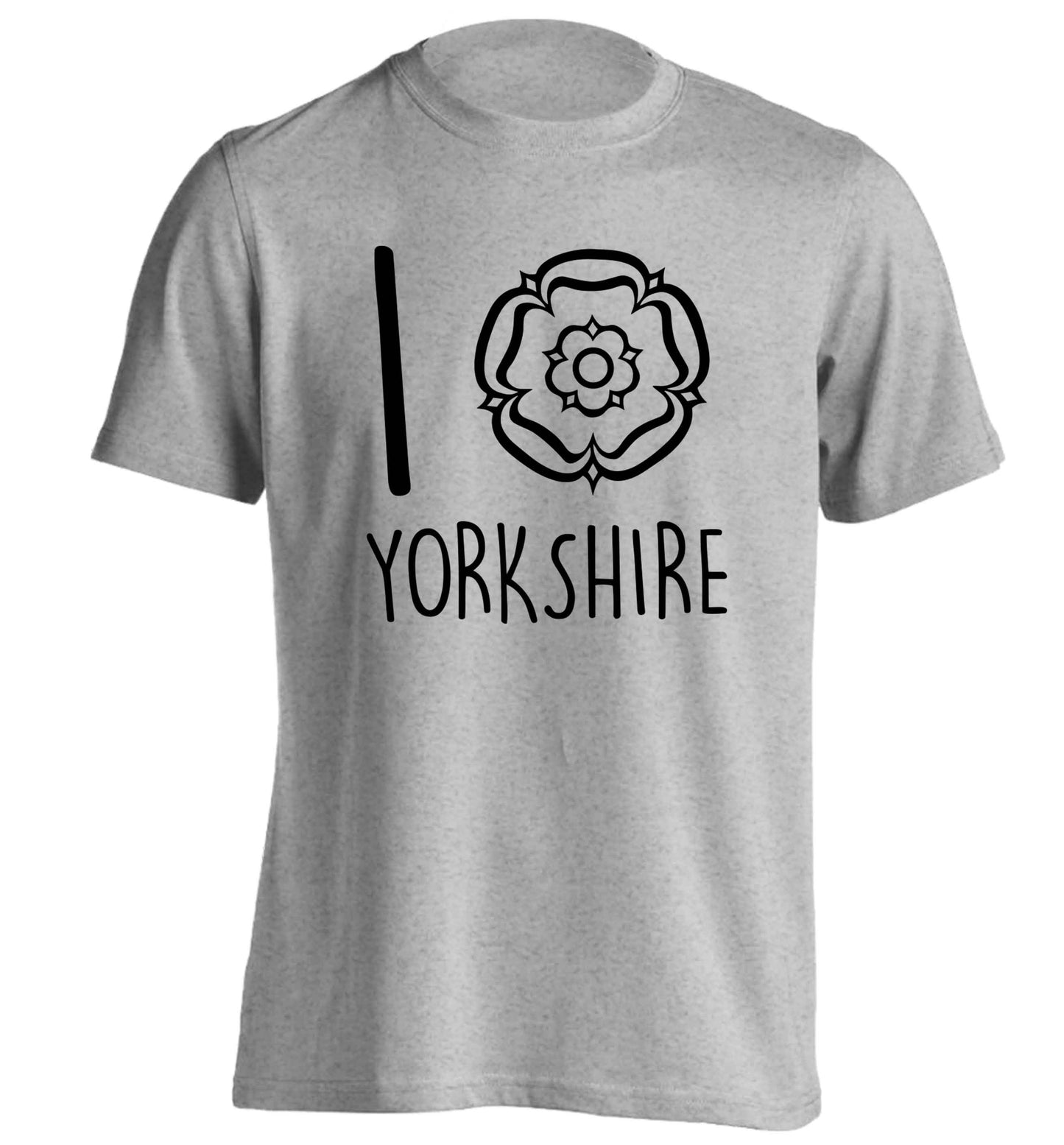 I love Yorkshire adults unisex grey Tshirt 2XL