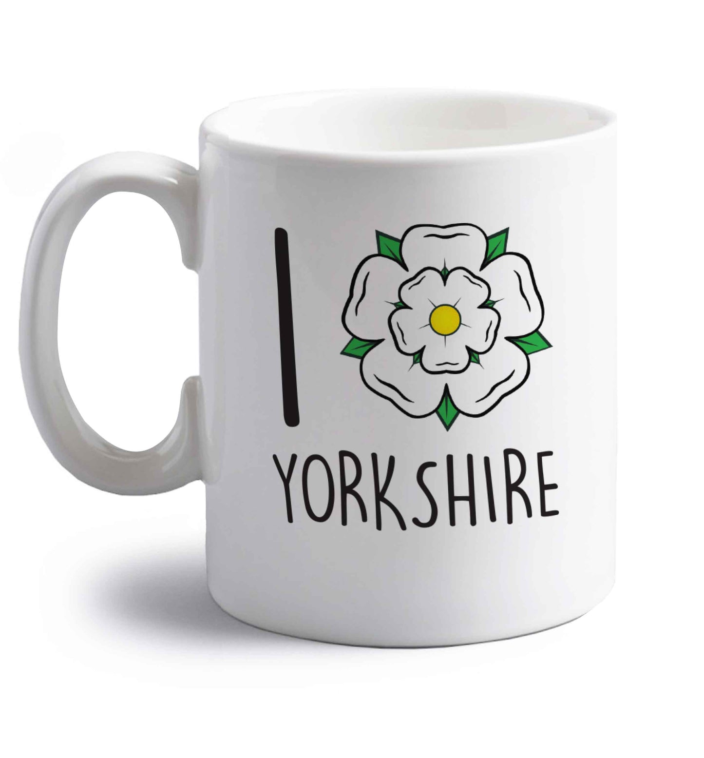 I love Yorkshire right handed white ceramic mug 