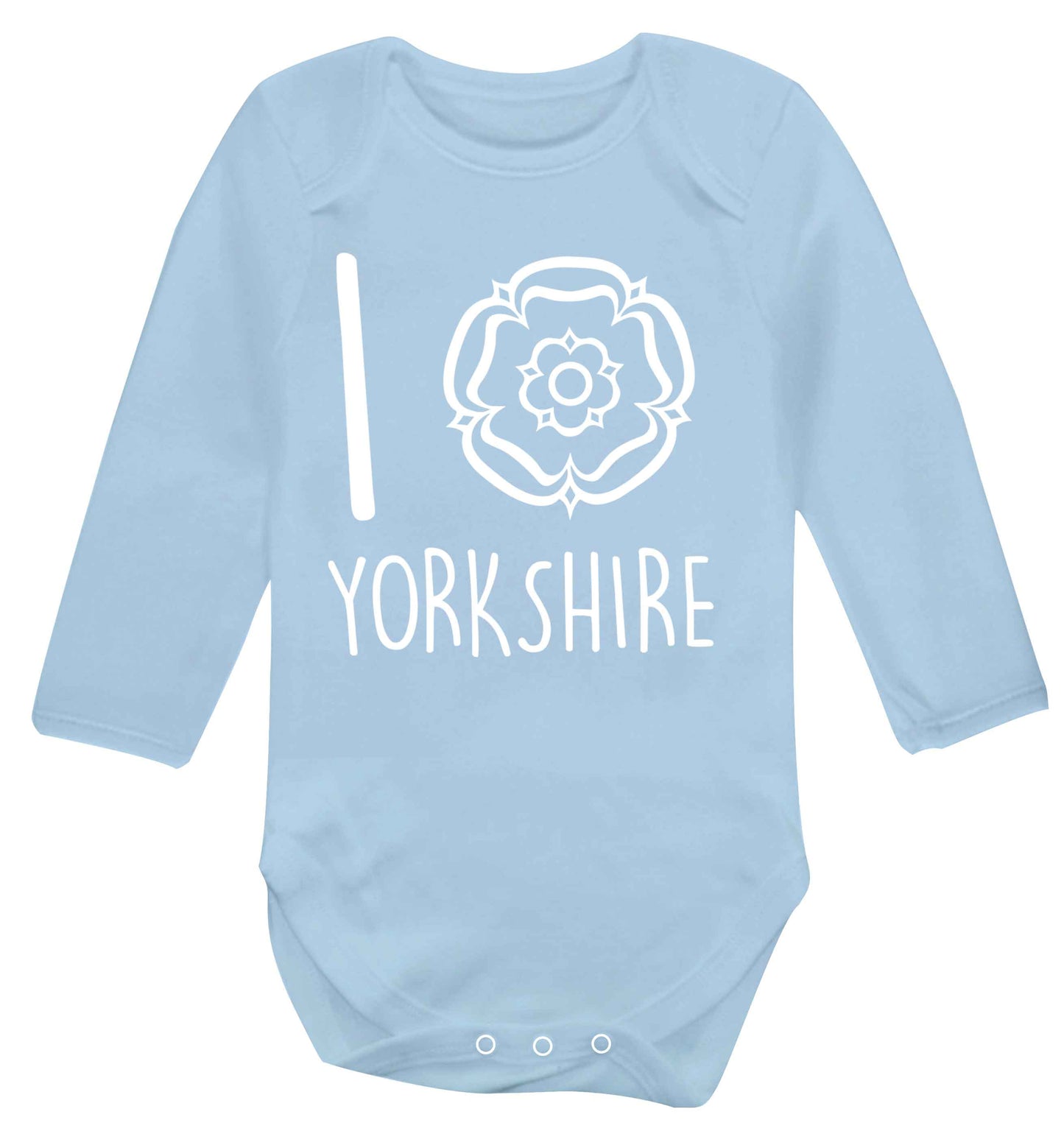 I love Yorkshire Baby Vest long sleeved pale blue 6-12 months