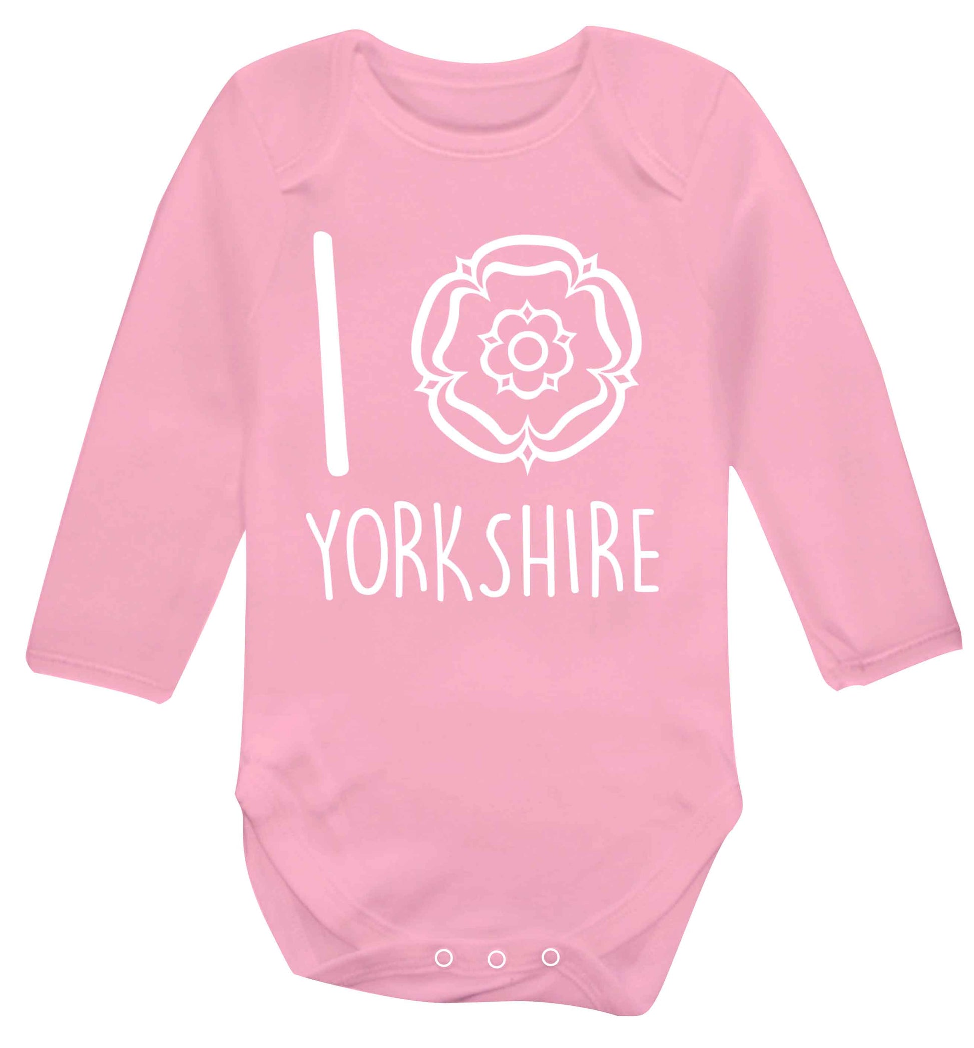 I love Yorkshire Baby Vest long sleeved pale pink 6-12 months