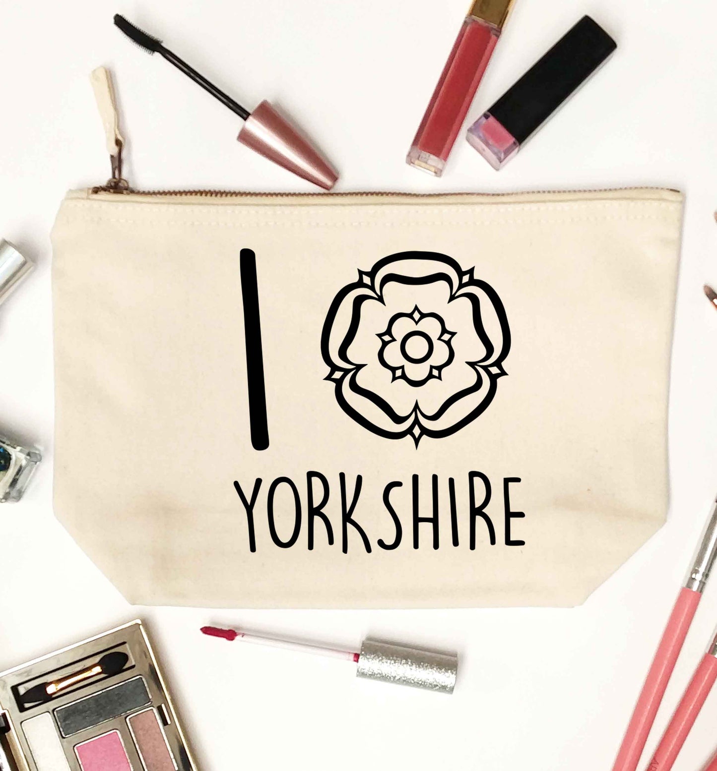 I love Yorkshire natural makeup bag