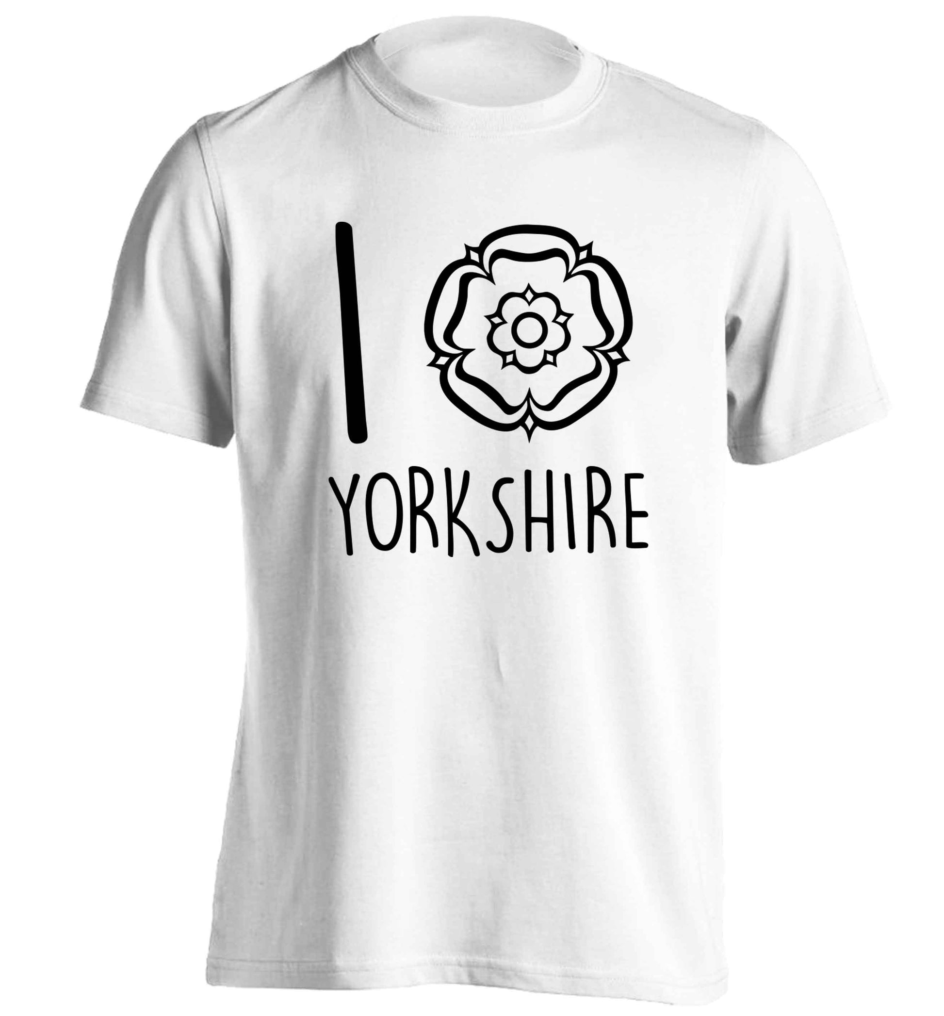 I love Yorkshire adults unisex white Tshirt 2XL