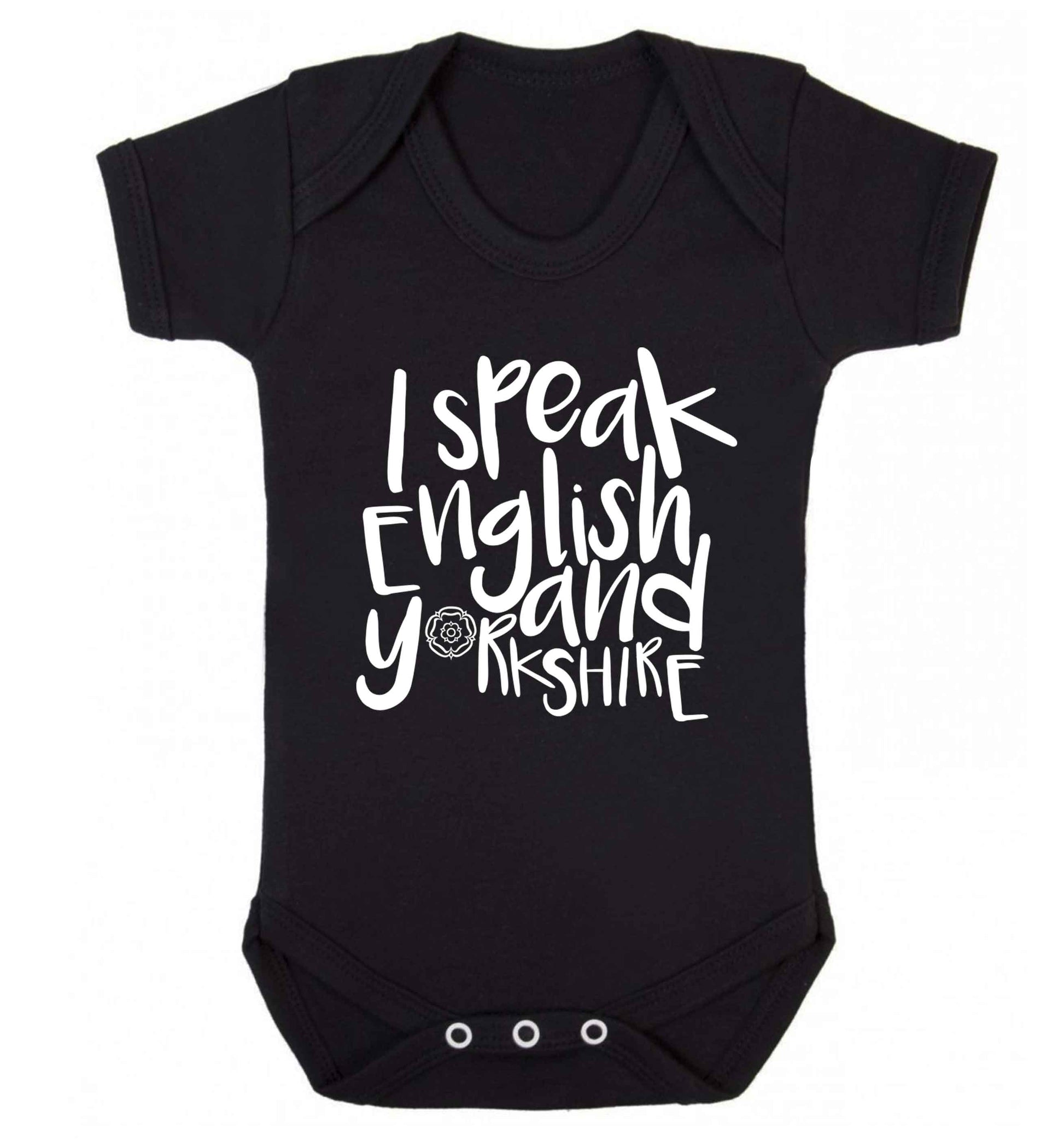 I speak English and Yorkshire Baby Vest black 18-24 months