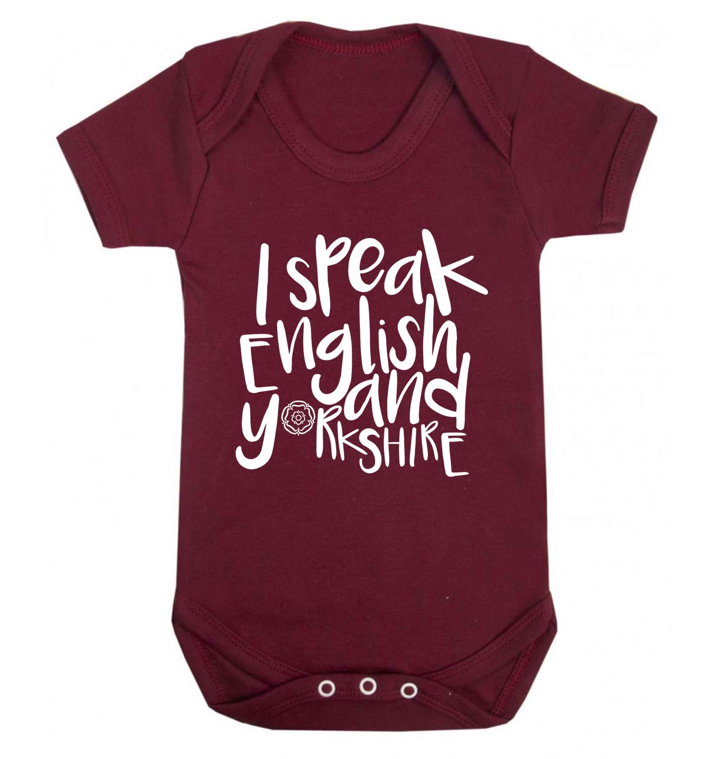 I speak English and Yorkshire Baby Vest maroon 18-24 months