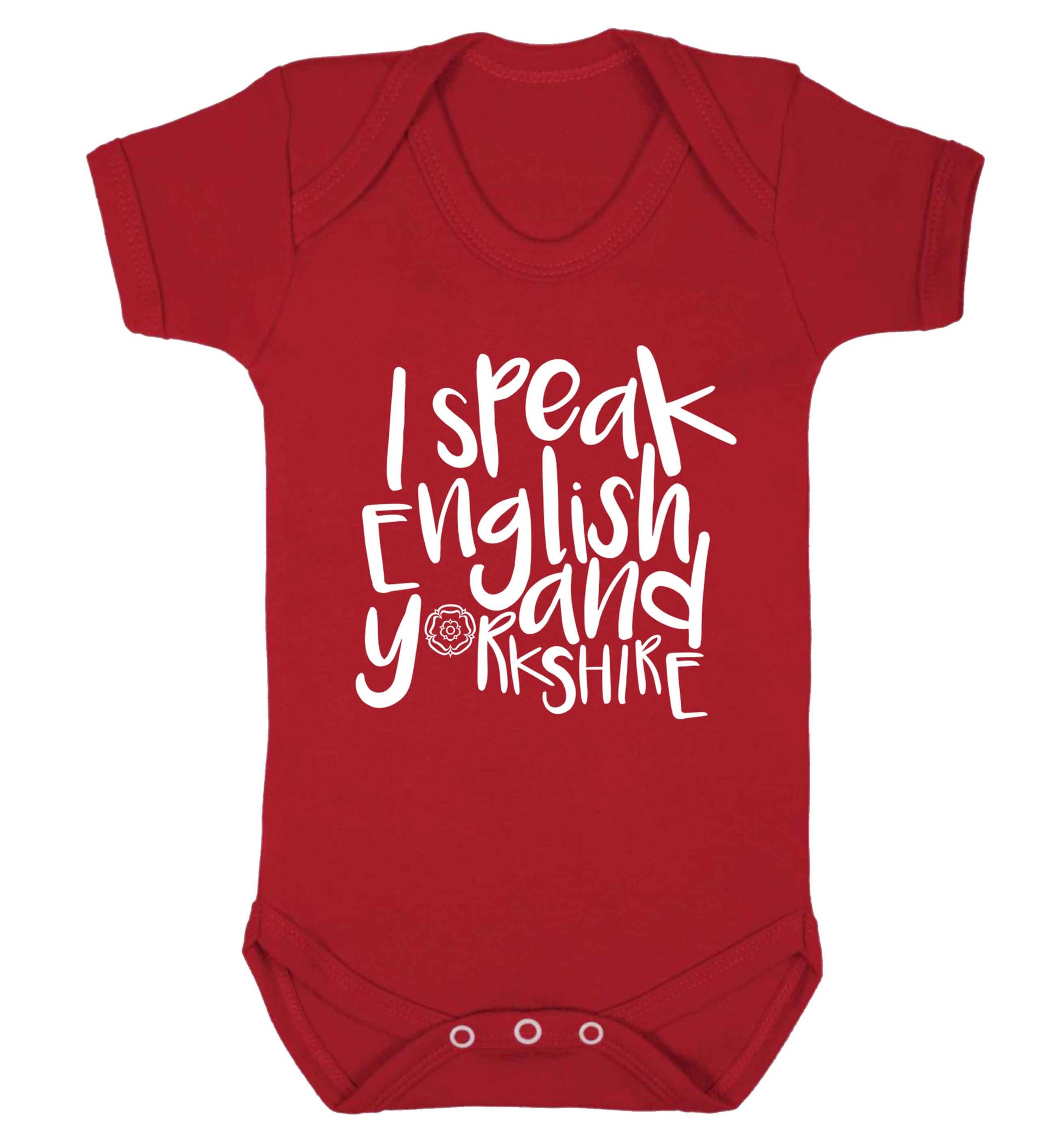 I speak English and Yorkshire Baby Vest red 18-24 months