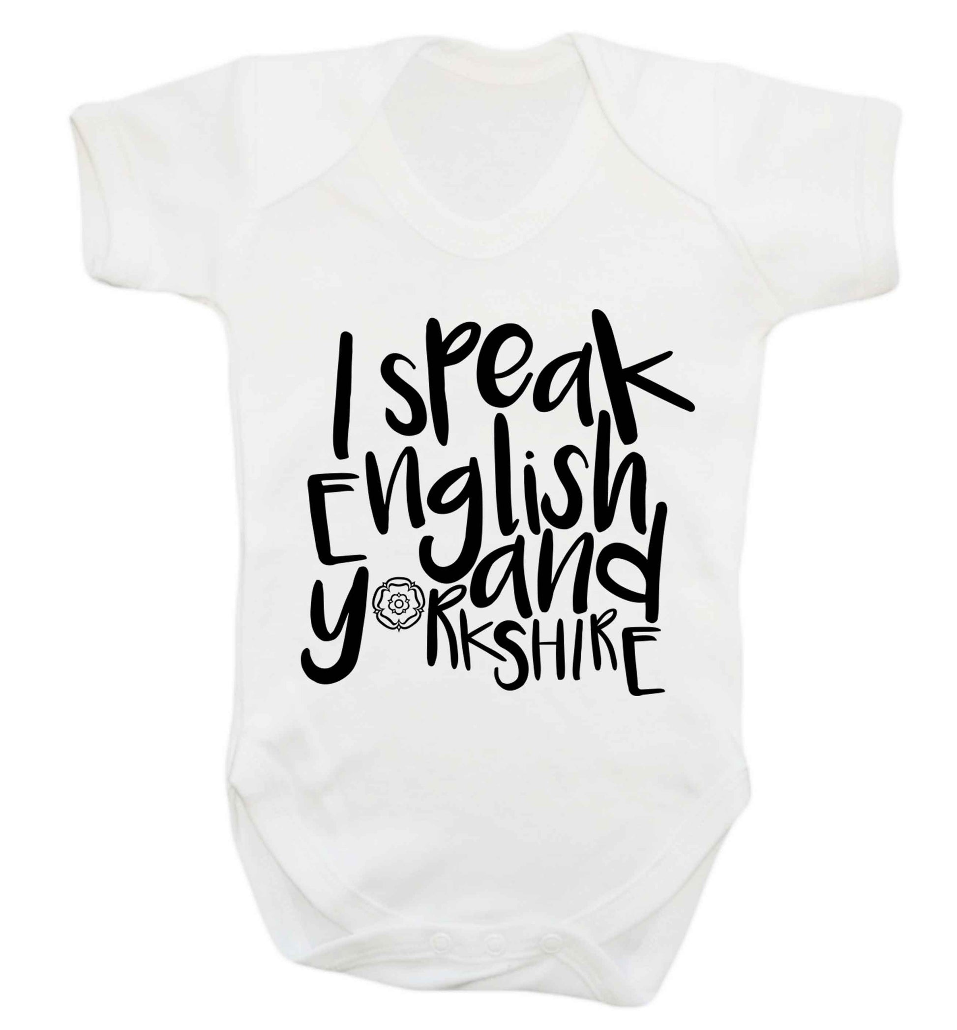 I speak English and Yorkshire Baby Vest white 18-24 months