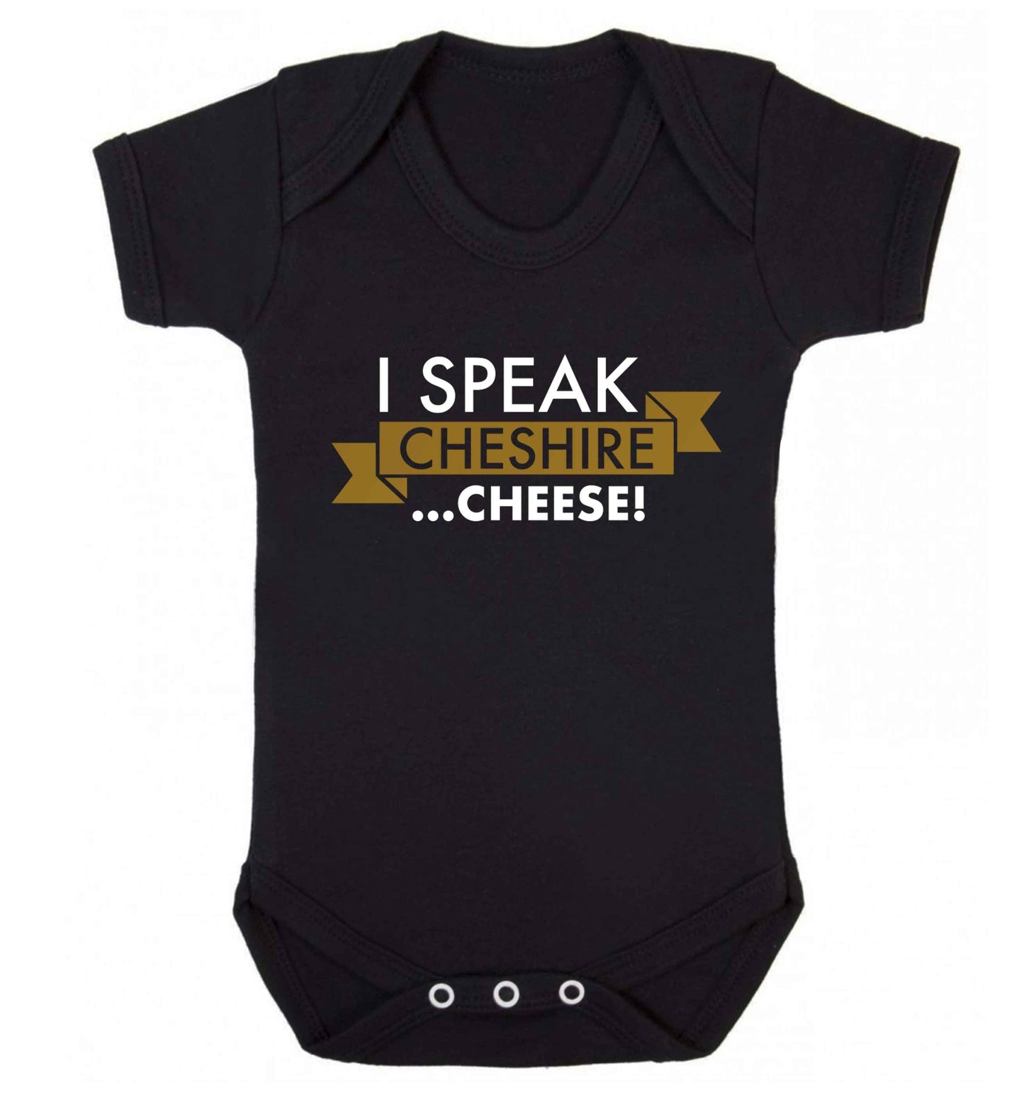 I speak Cheshire cheese Baby Vest black 18-24 months