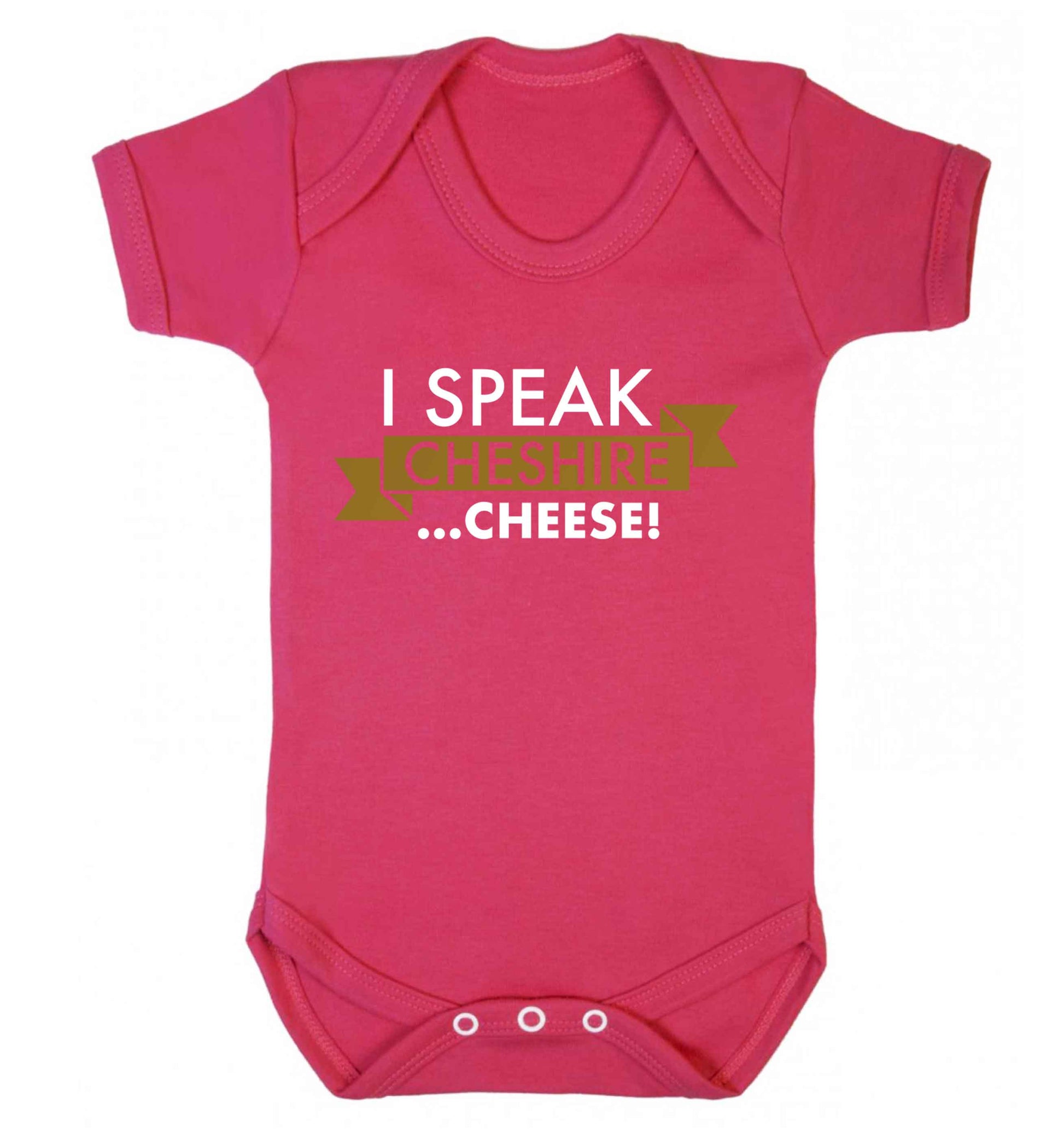 I speak Cheshire cheese Baby Vest dark pink 18-24 months