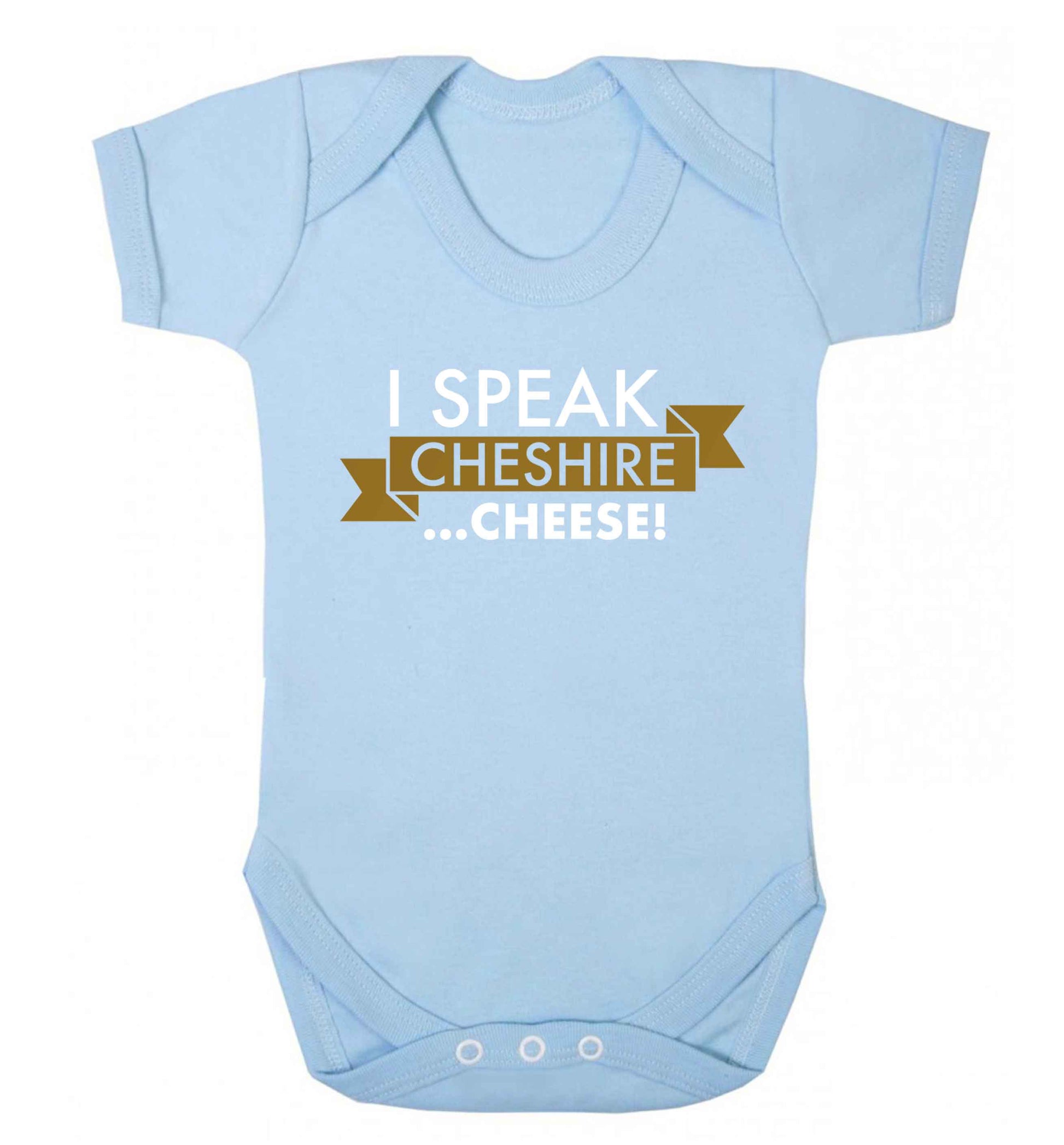 I speak Cheshire cheese Baby Vest pale blue 18-24 months