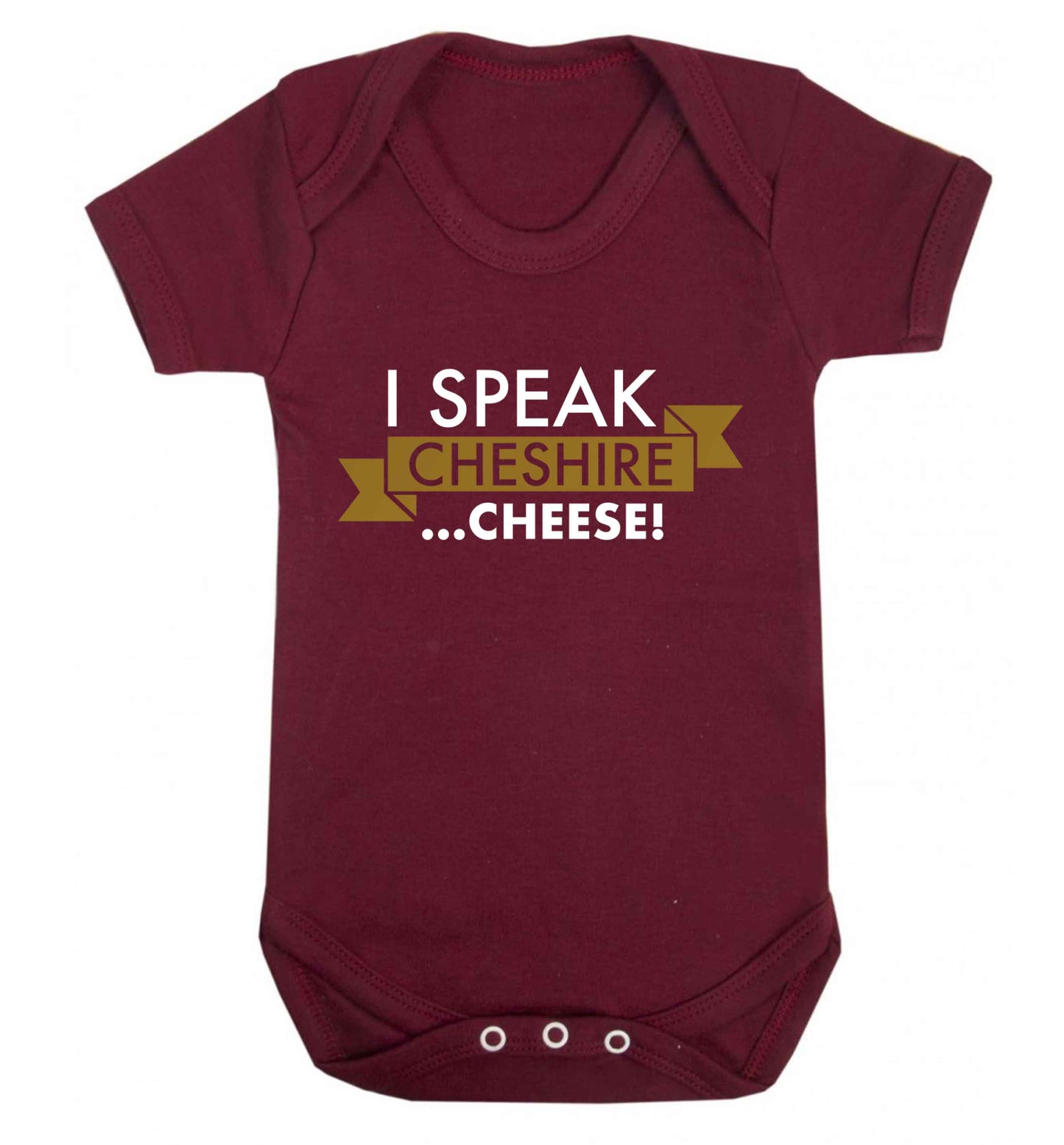 I speak Cheshire cheese Baby Vest maroon 18-24 months