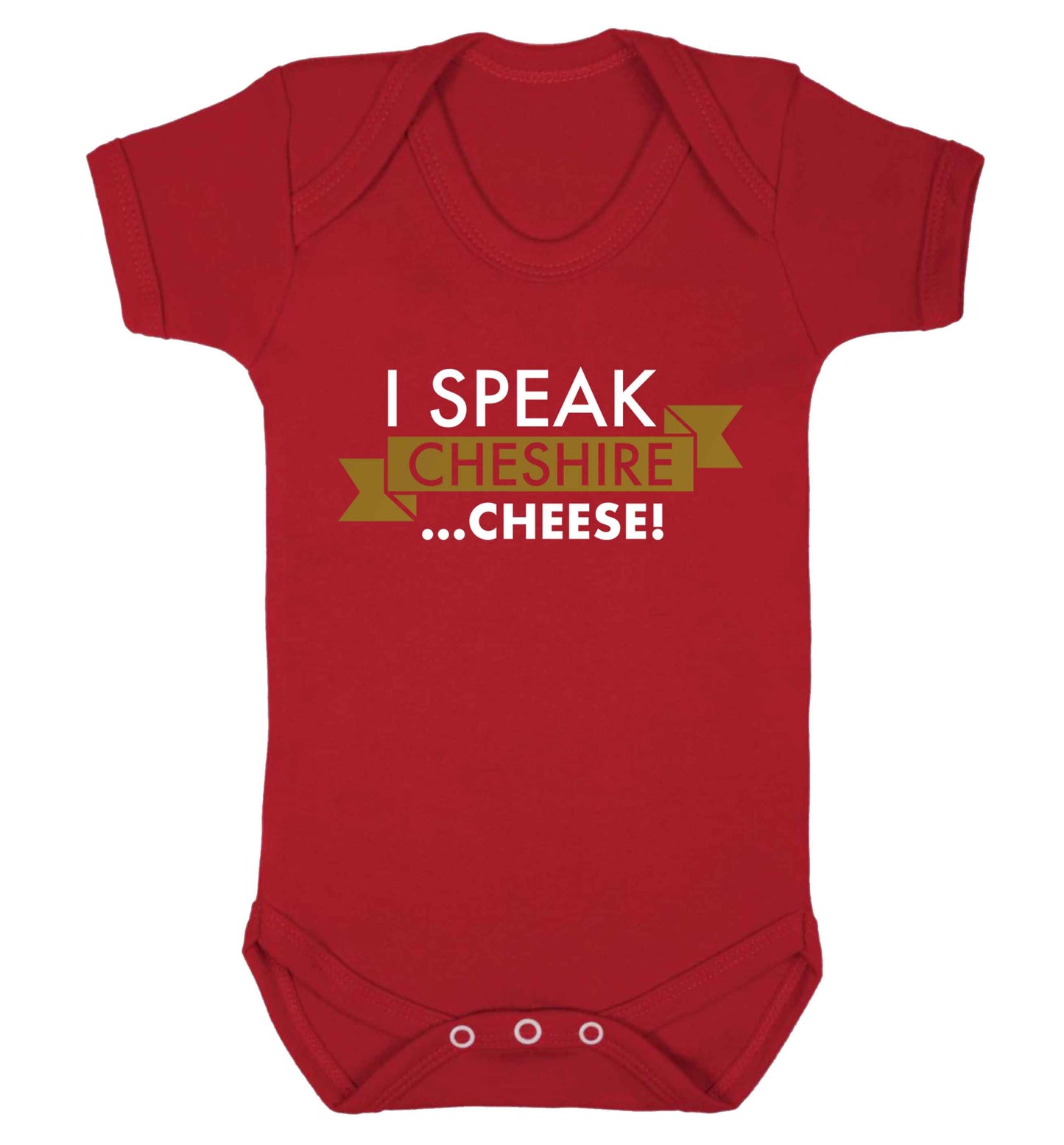 I speak Cheshire cheese Baby Vest red 18-24 months