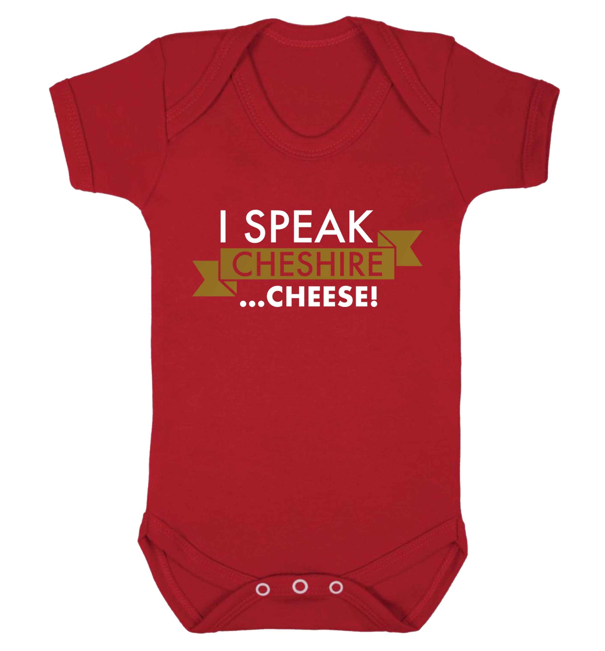I speak Cheshire cheese Baby Vest red 18-24 months