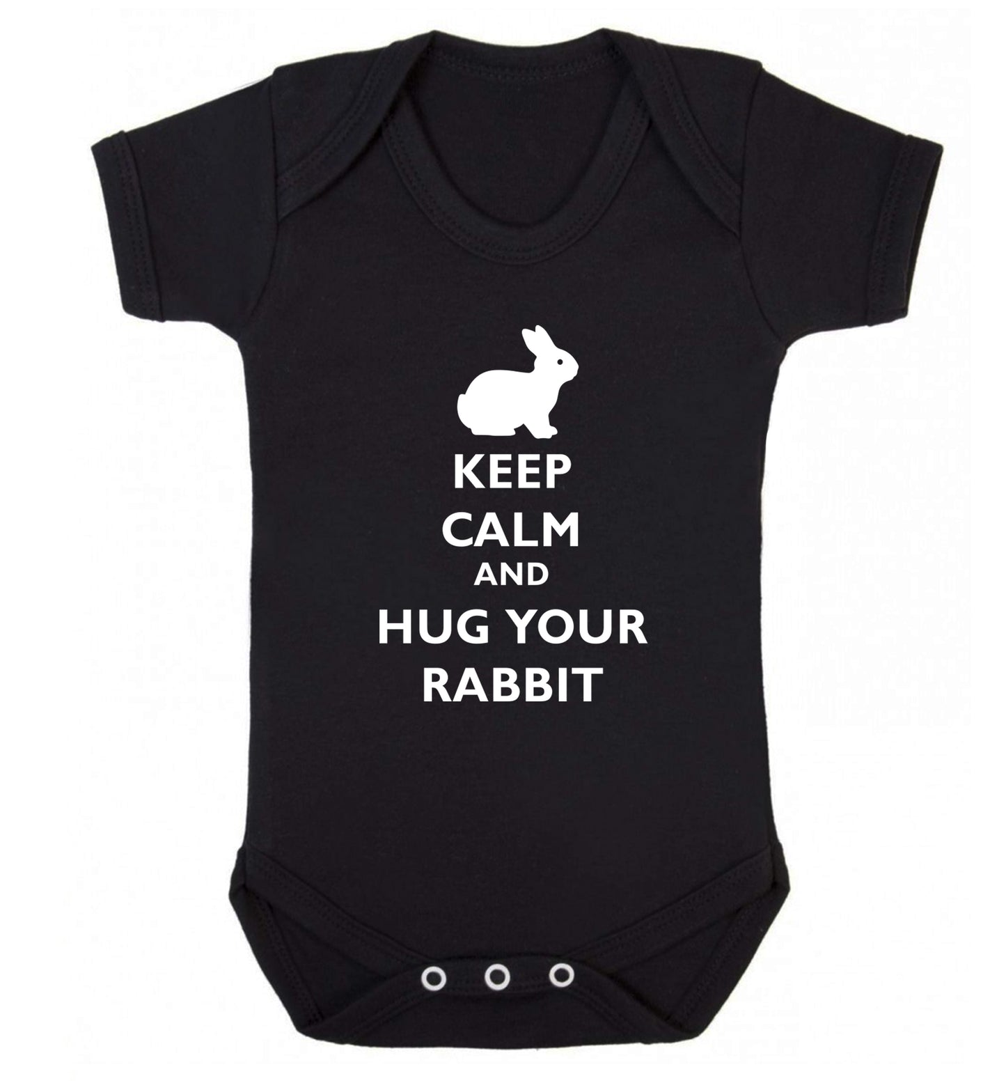 Keep calm and hug your rabbit Baby Vest black 18-24 months