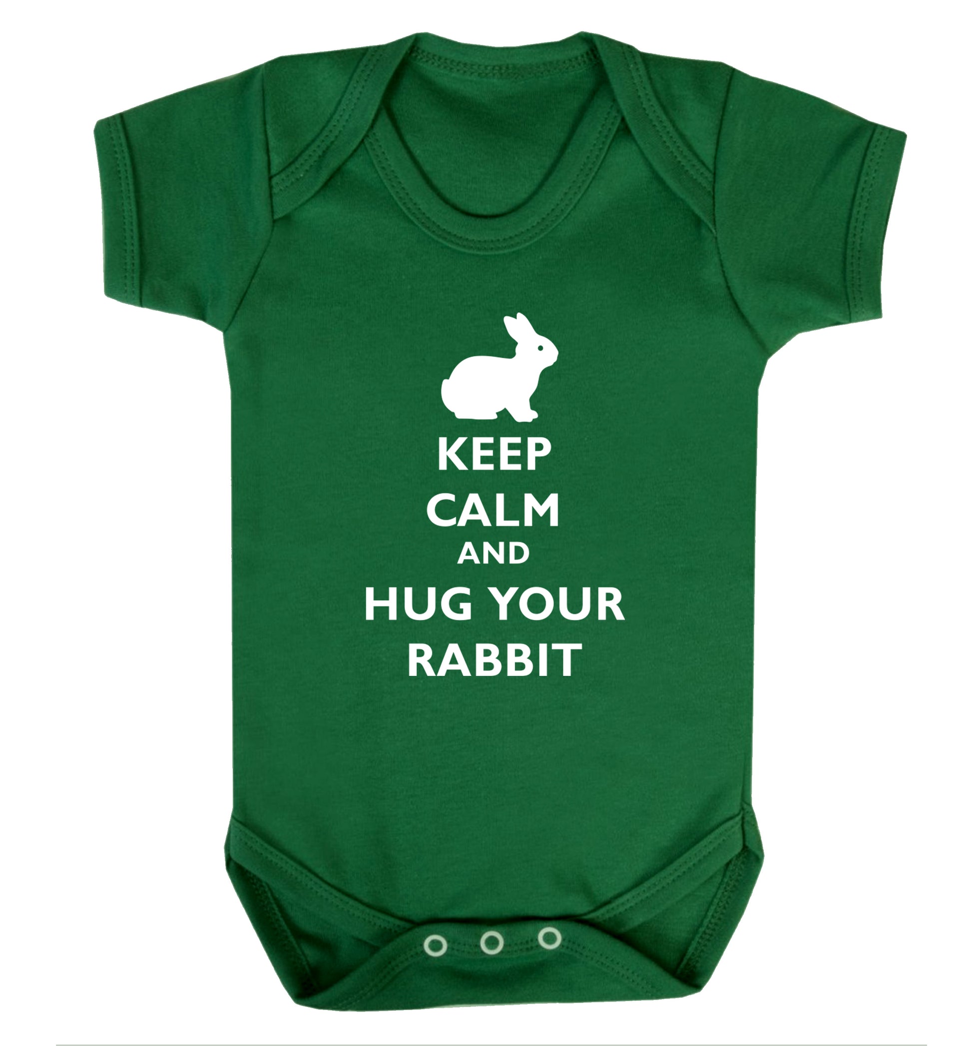 Keep calm and hug your rabbit Baby Vest green 18-24 months