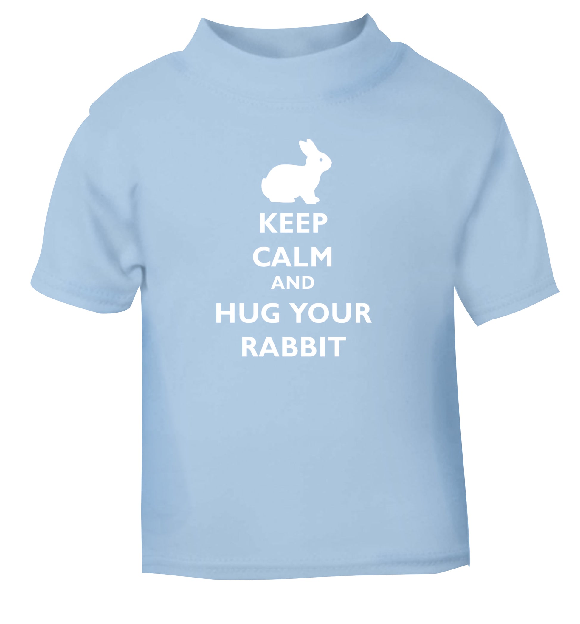 Keep calm and hug your rabbit light blue Baby Toddler Tshirt 2 Years