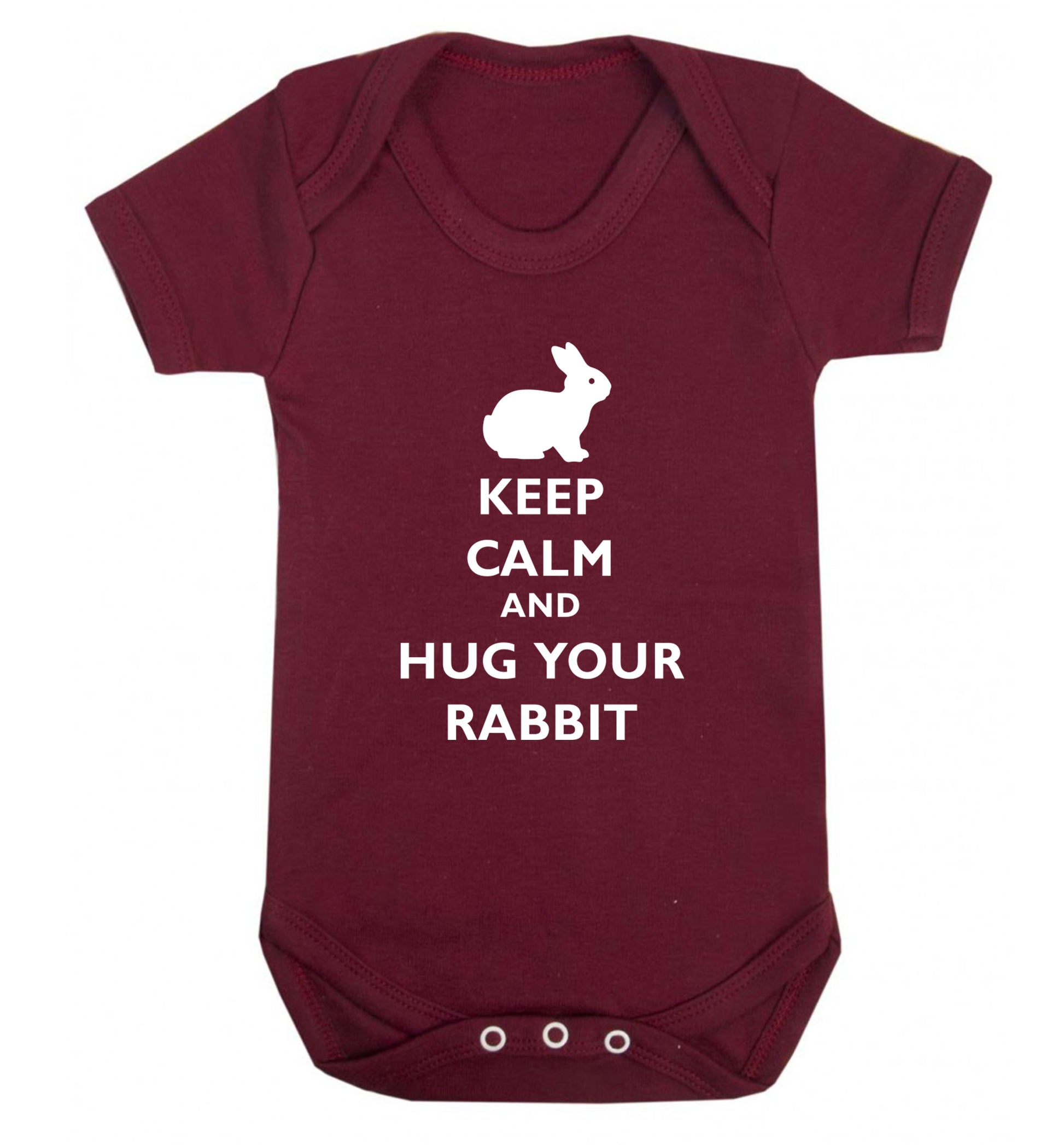 Keep calm and hug your rabbit Baby Vest maroon 18-24 months