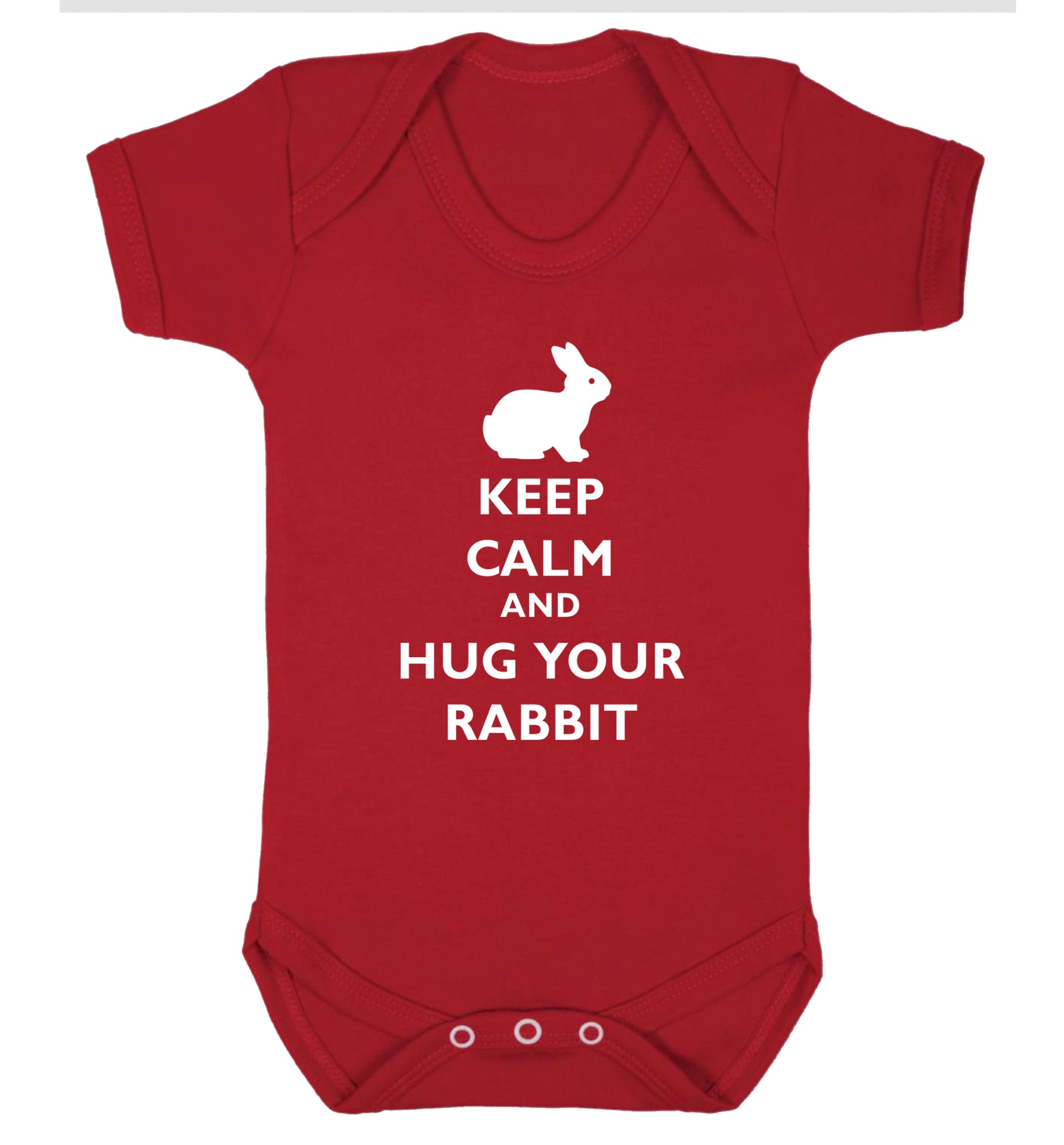 Keep calm and hug your rabbit Baby Vest red 18-24 months