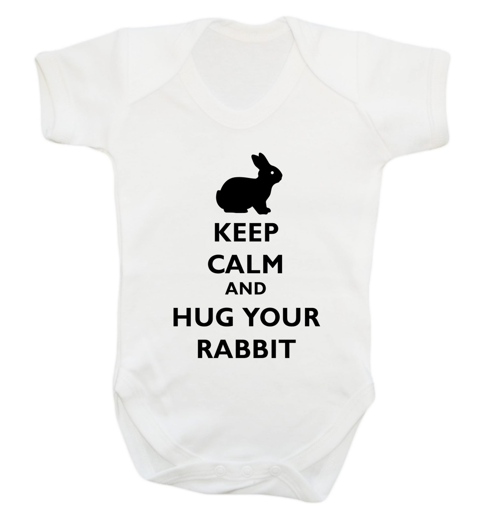 Keep calm and hug your rabbit Baby Vest white 18-24 months