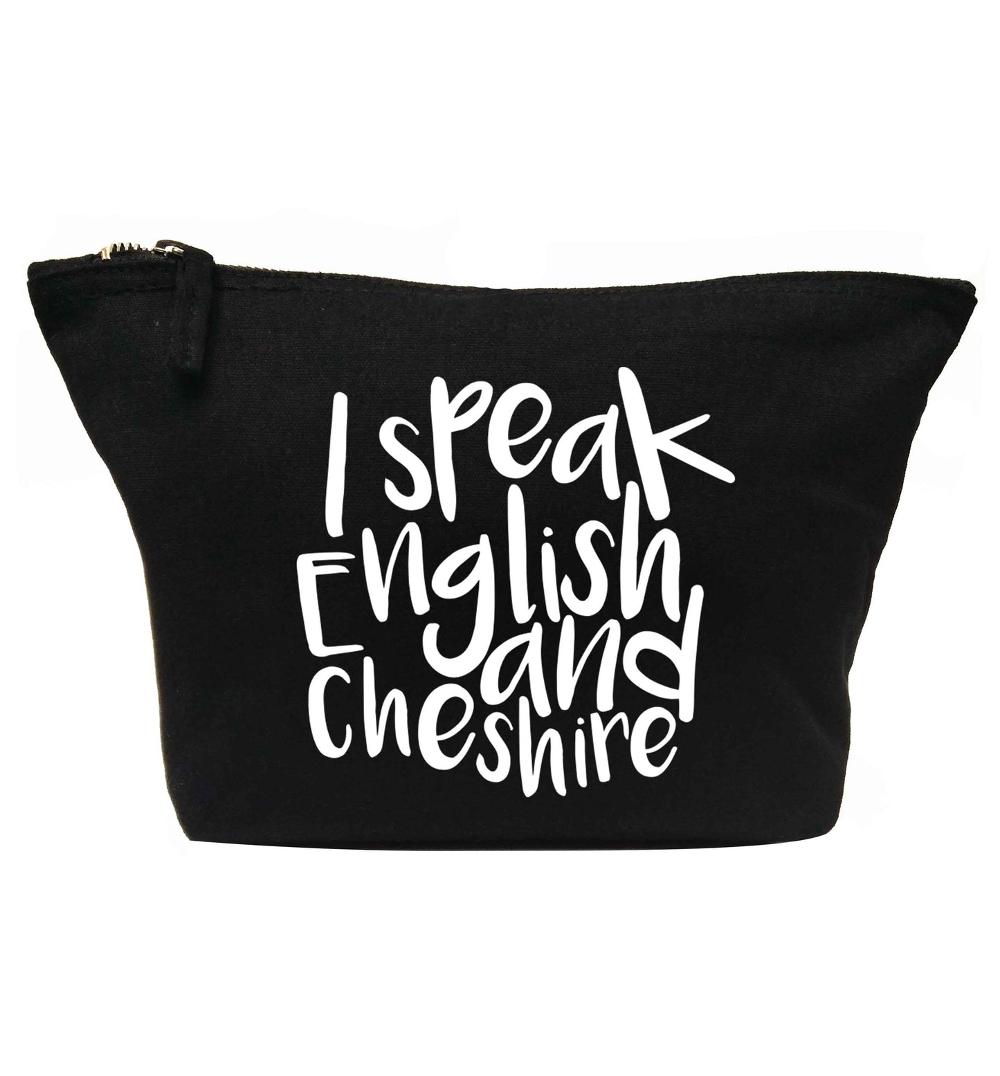 I speak English and Cheshire | makeup / wash bag