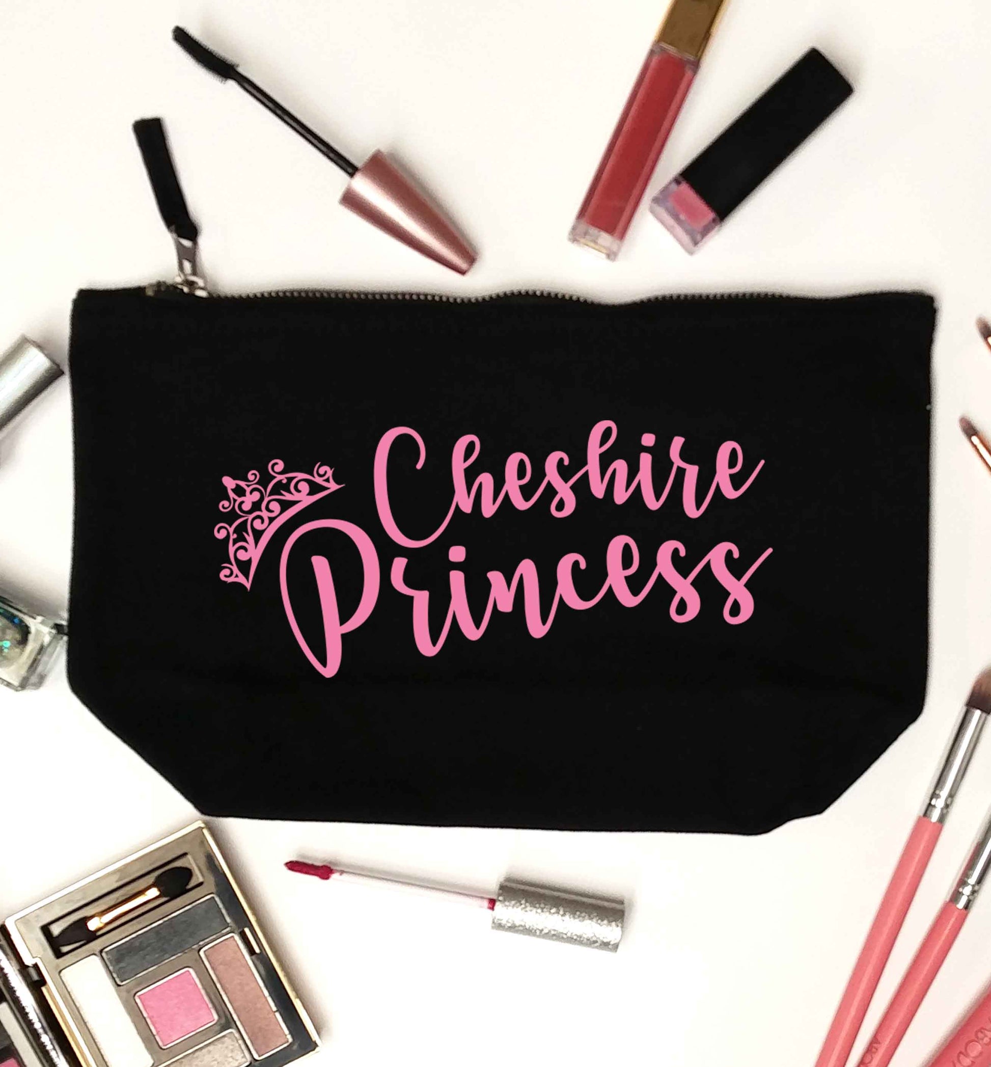 Cheshire princess black makeup bag